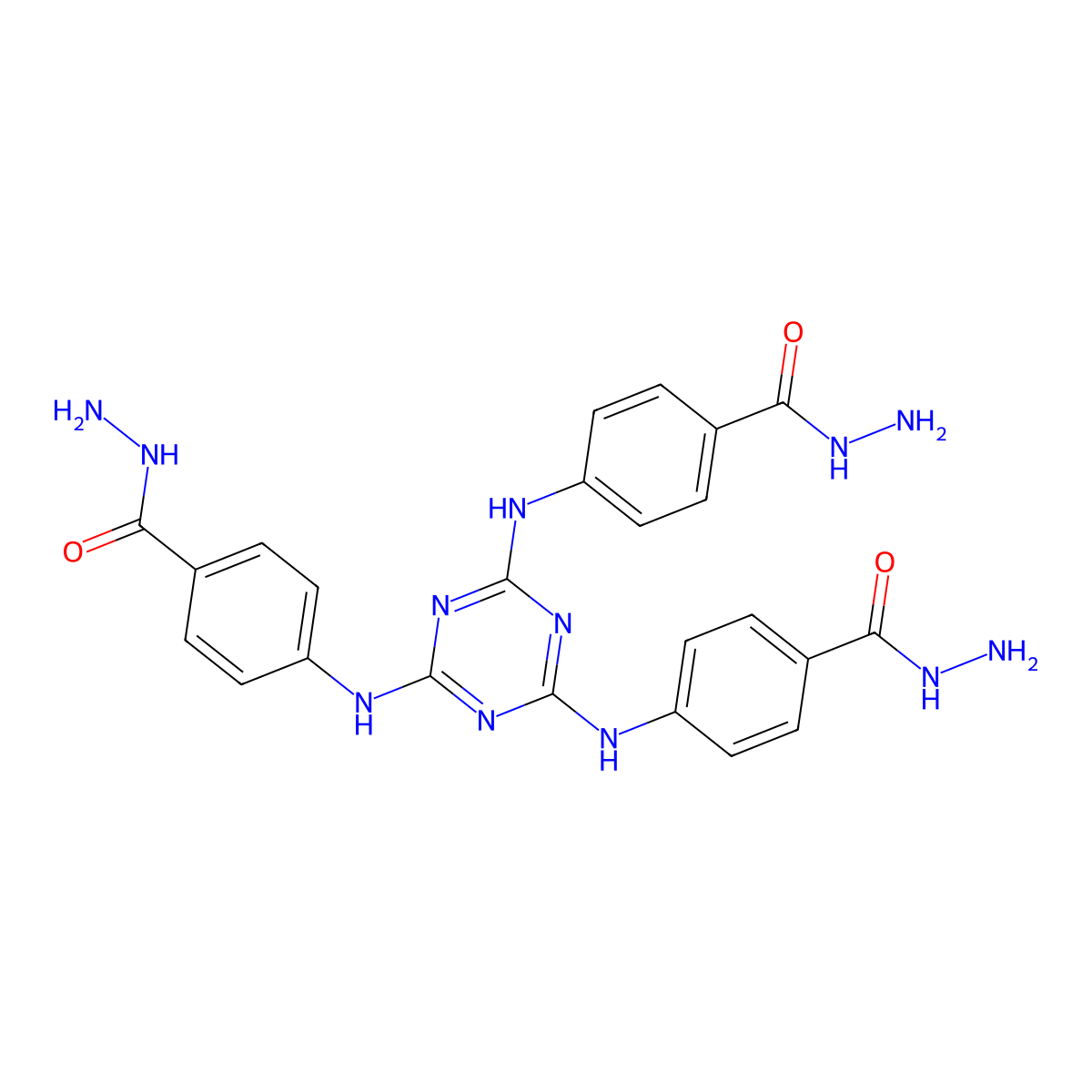 4,4',4''-((1,3,5-Triazine-2,4,6-triyl)tris(azanediyl))tri(benzohydrazide) molecular structure, CAS 1616285-61-0