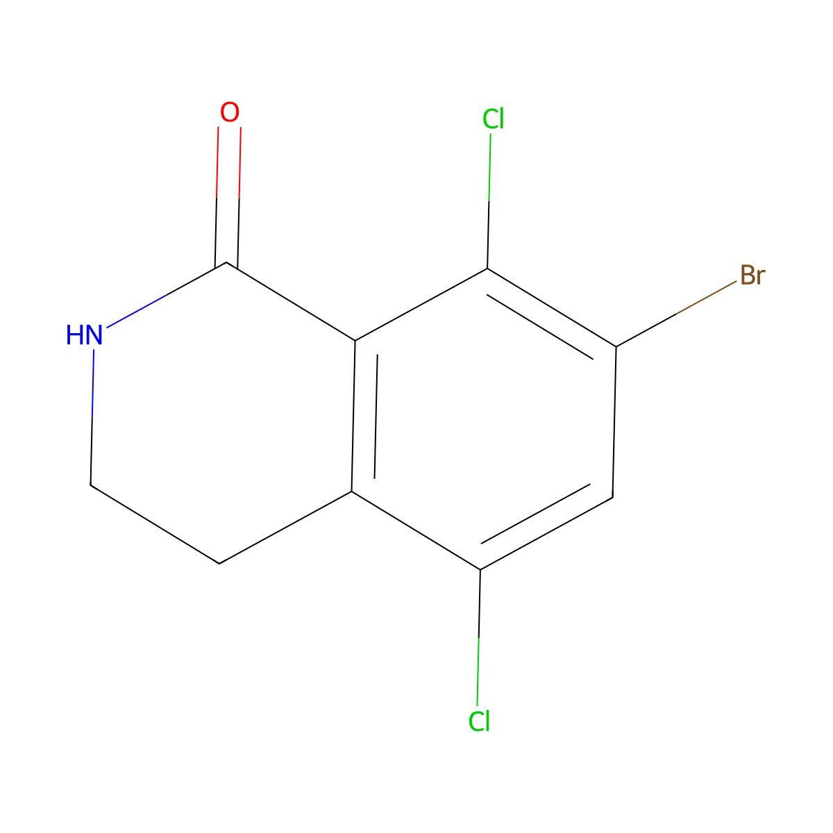 7-bromo-5,8-dichloro-3,4-dihydroisoquinolin-1(2H)-one molecular structure, CAS 1616289-35-0