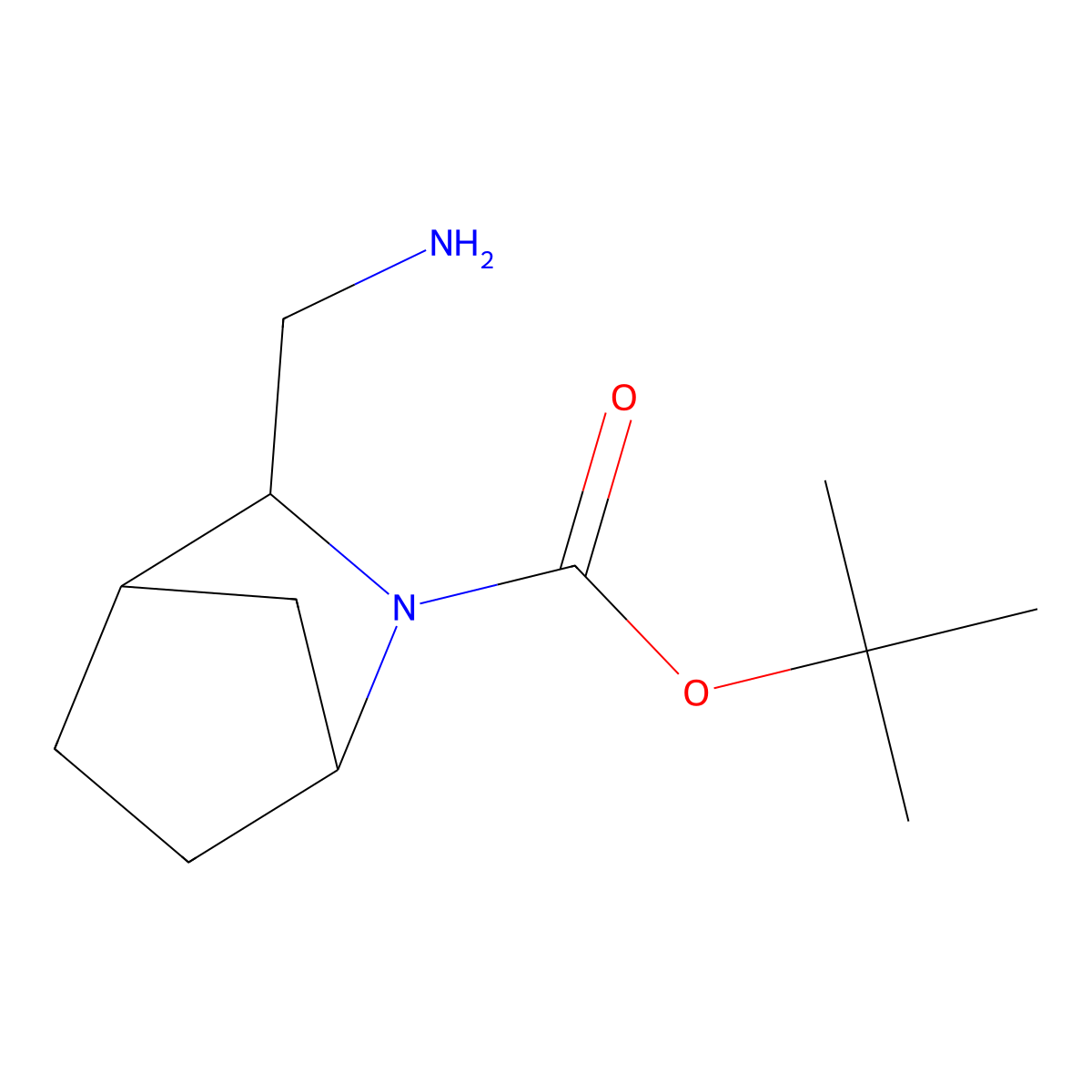 tert-butyl (1S,3R,4R)-3-(aminomethyl)-2-azabicyclo[2.2.1]heptane-2-carboxylate molecular structure, CAS 1616340-89-6
