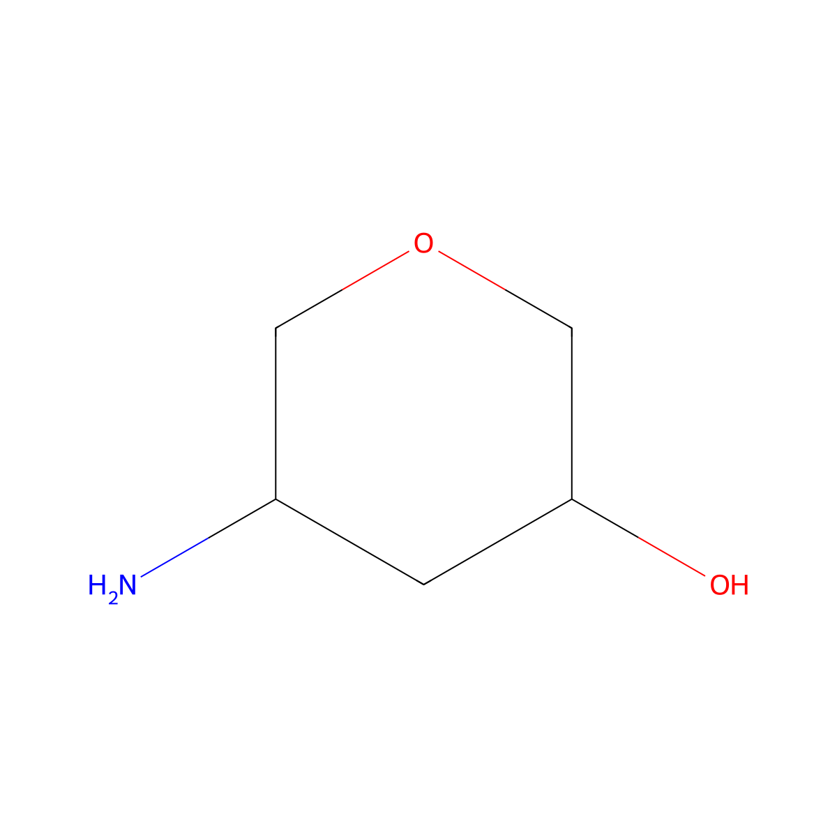 cis-5-Amino-tetrahydro-pyran-3-ol molecular structure, CAS 1616341-83-3