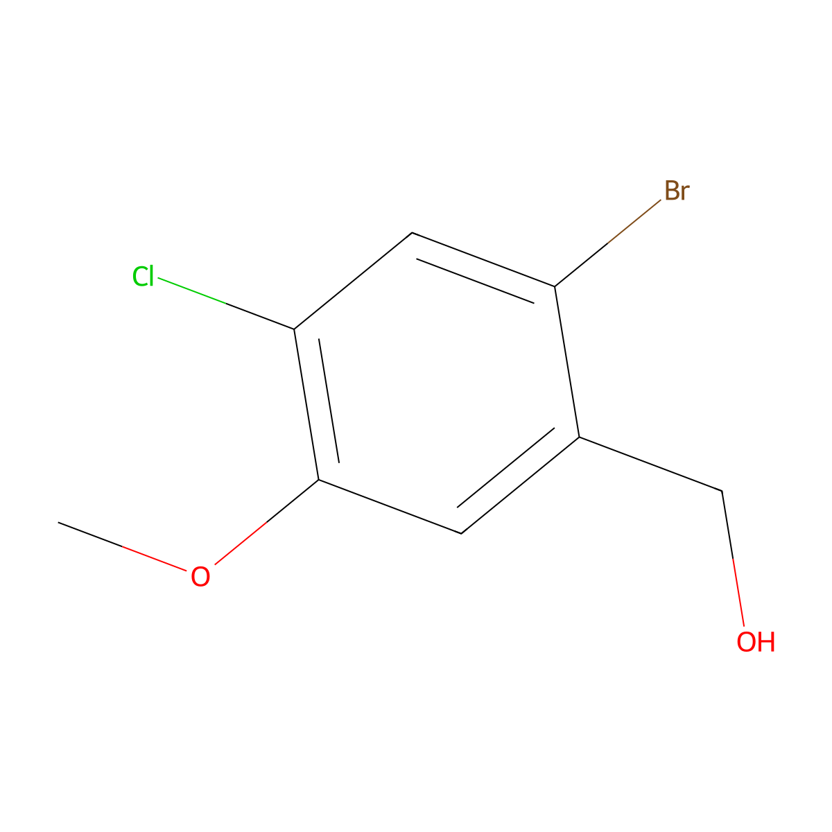 (2-Bromo-4-chloro-5-methoxyphenyl)methanol molecular structure, CAS 1616359-83-1