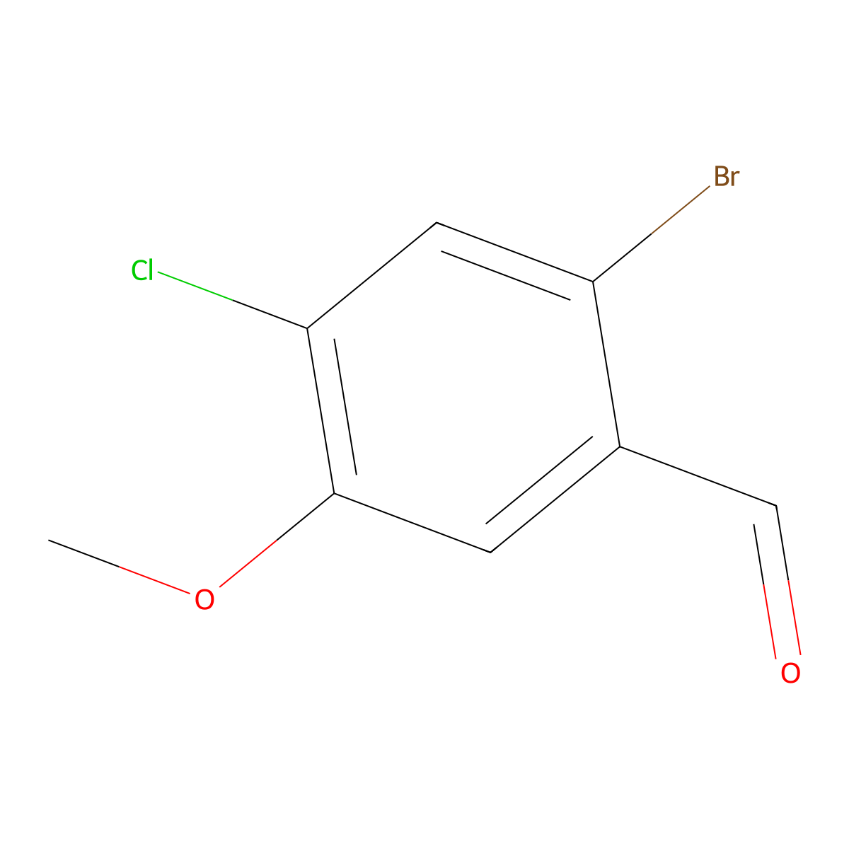 2-Bromo-4-chloro-5-methoxybenzaldehyde molecular structure, CAS 1616359-84-2