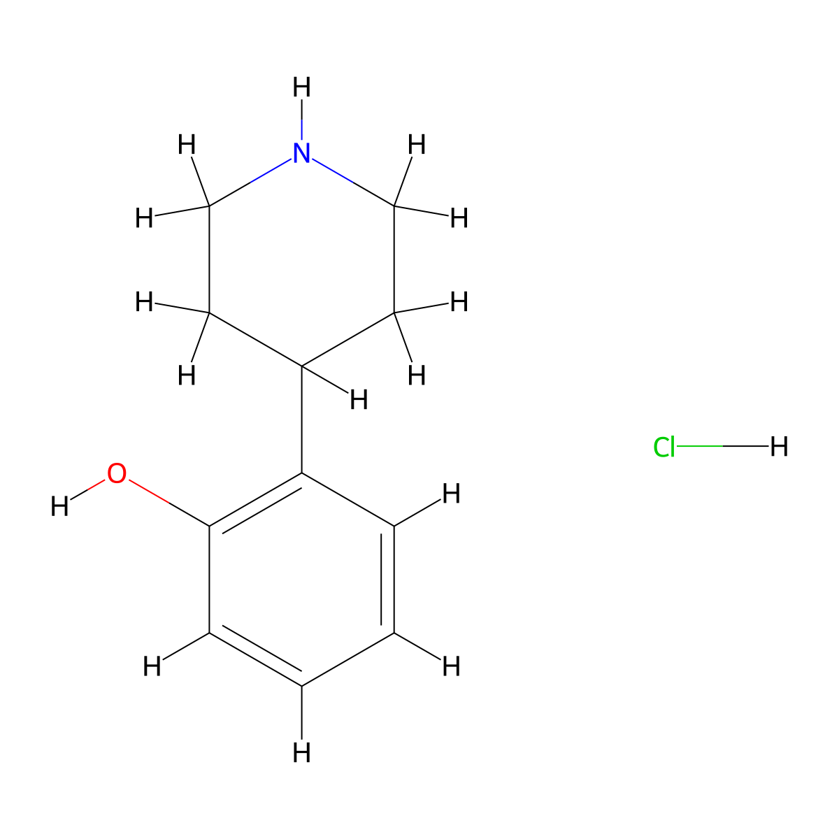 2-(Piperidin-4-yl)phenol hydrochloride molecular structure, CAS 1616370-88-7