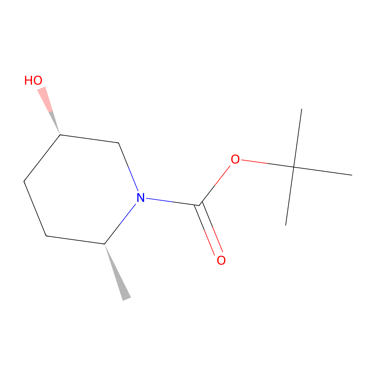 tert-Butyl (2R,5S)-5-hydroxy-2-methylpiperidine-1-carboxylate molecular structure, CAS 1616373-52-4