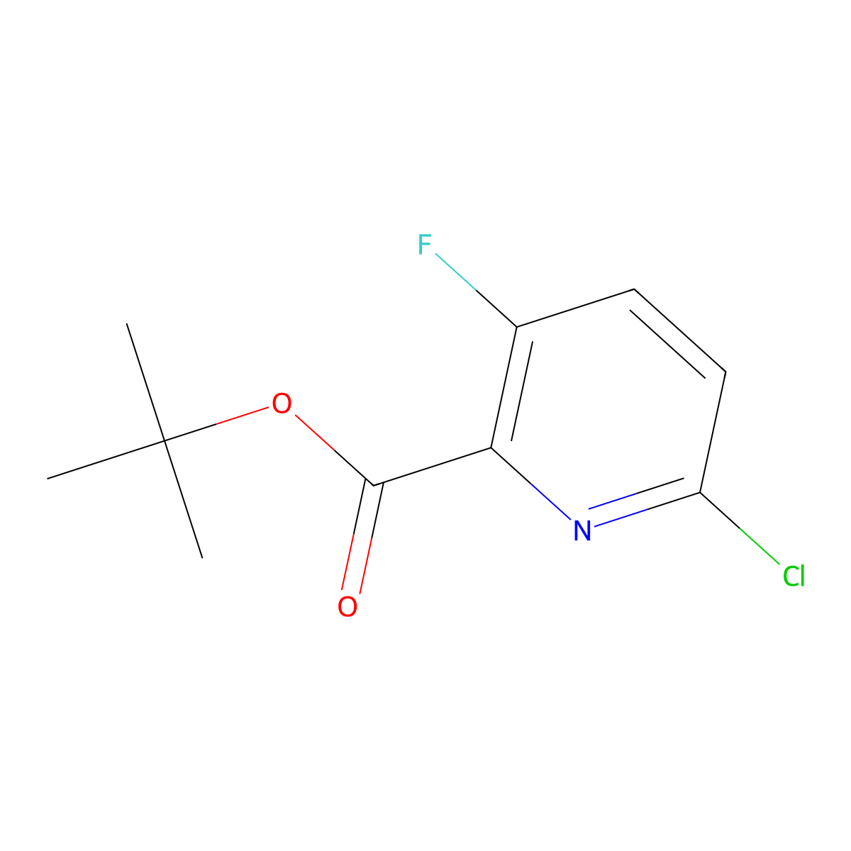 tert-Butyl 6-chloro-3-fluoropicolinate molecular structure, CAS 1616378-54-1