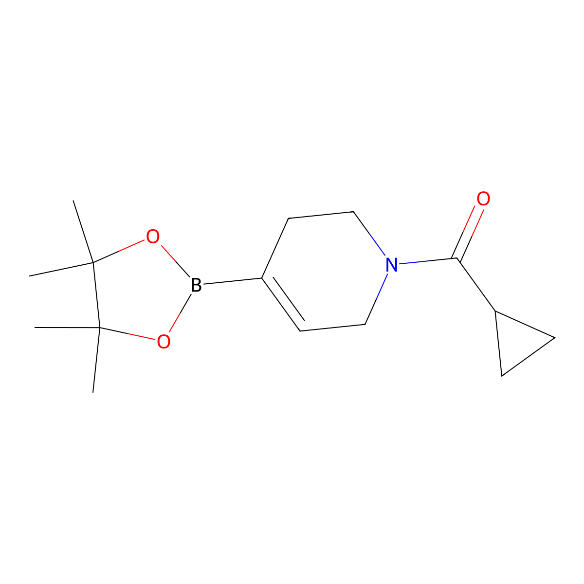 Cyclopropyl(4-(4,4,5,5-tetramethyl-1,3,2-dioxaborolan-2-yl)-5,6-dihydropyridin-1(2H)-yl)methanone molecular structure, CAS 1616388-38-5