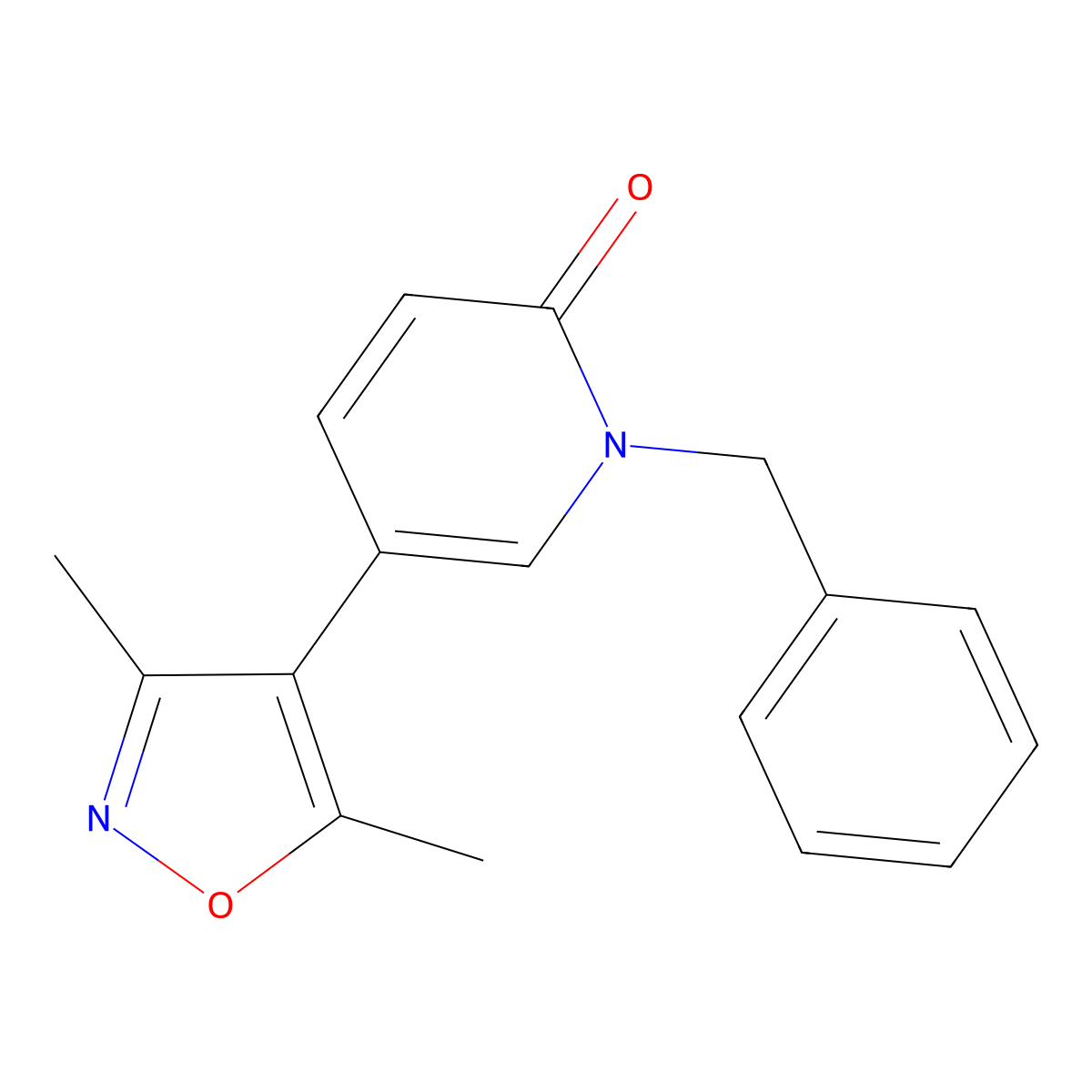 1-benzyl-5-(3,5-dimethylisoxazol-4-yl)pyridin-2(1H)-one molecular structure, CAS 1616400-50-0