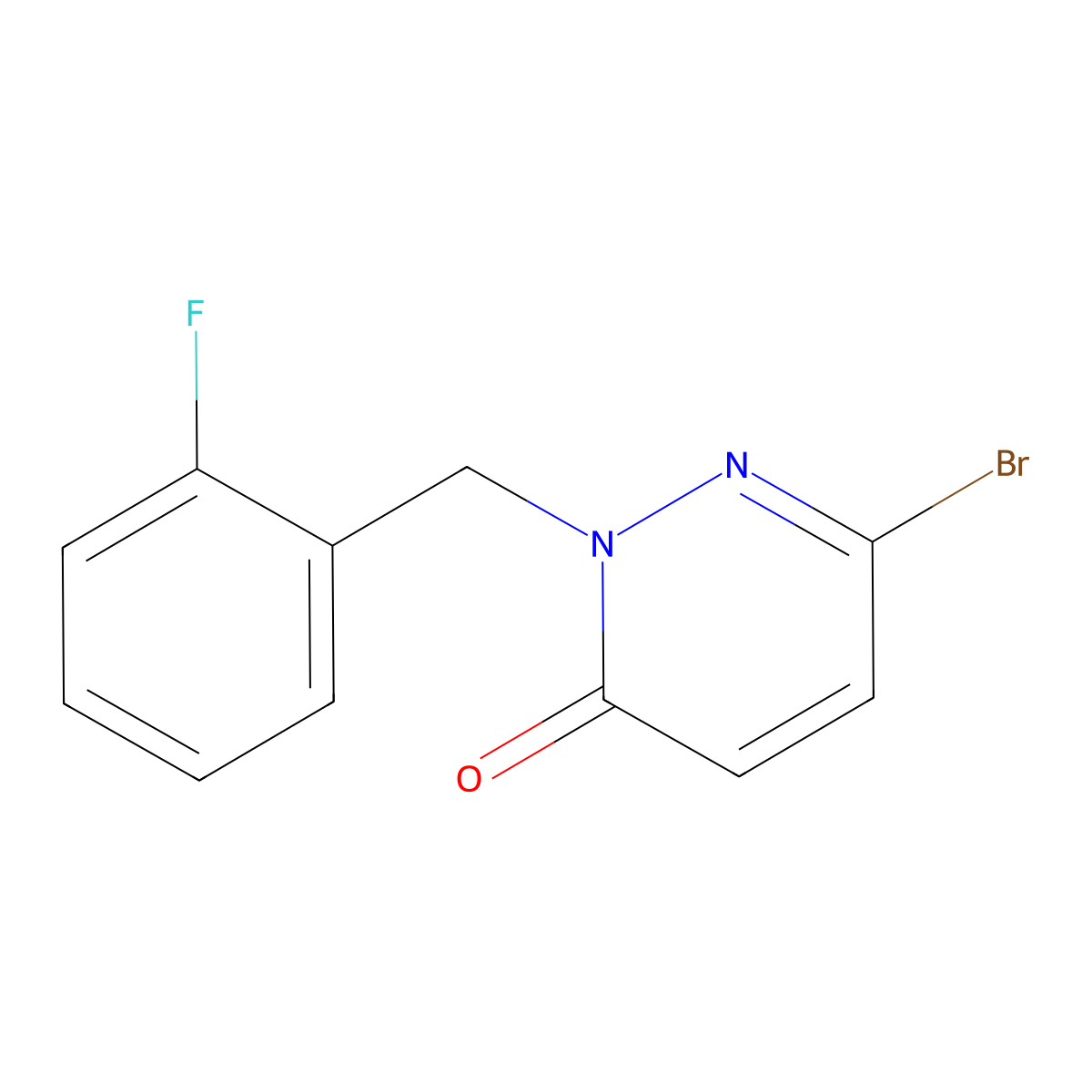 6-Bromo-2-(2-fluorobenzyl)pyridazin-3(2H)-one molecular structure, CAS 1616402-77-7