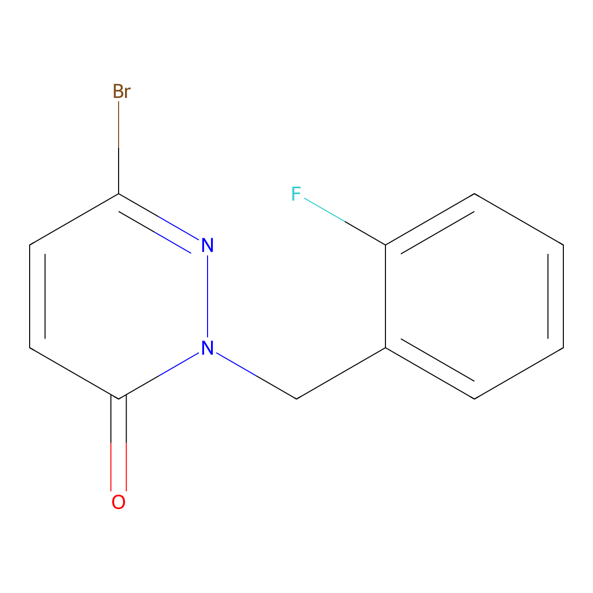 6-Bromo-2-(2-fluorobenzyl)pyridazin-3(2H)-one molecular structure, CAS 1616402-77-7