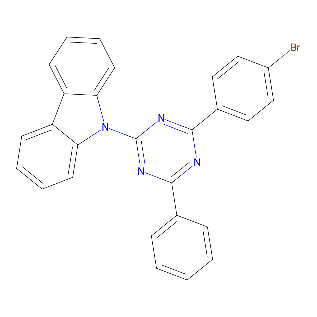 9-[4-(4-Bromophenyl)-6-phenyl-1,3,5-triazin-2-yl]-9H-Carbazole molecular structure, CAS 1616413-67-2