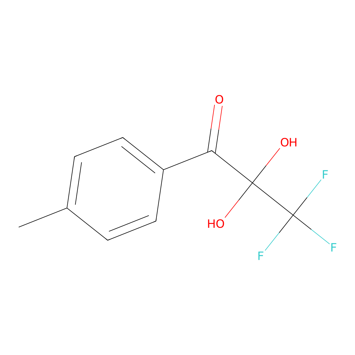3,3,3-Trifluoro-2,2-dihydroxy-1-(4-methylphenyl)propan-1-one molecular structure, CAS 161643-63-6