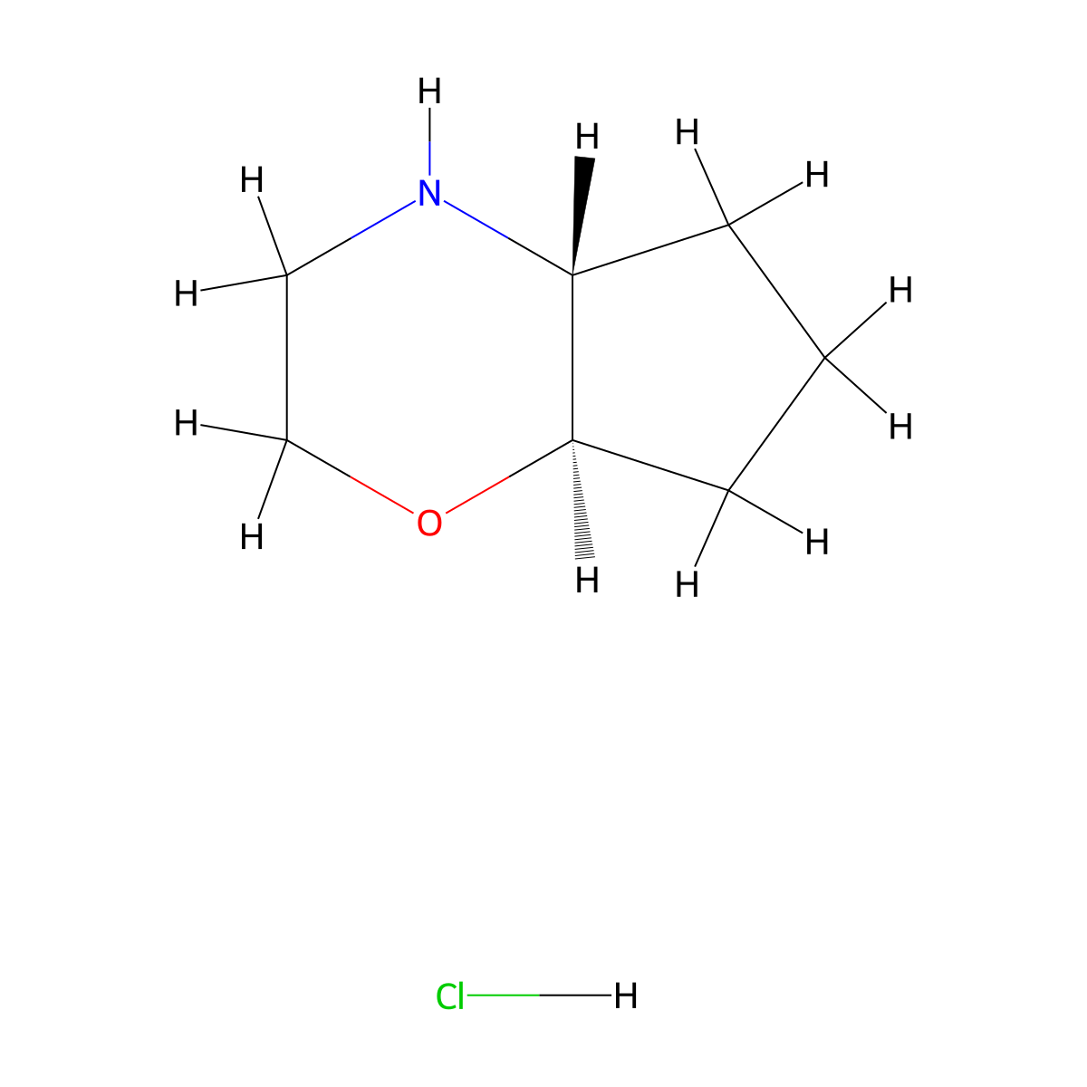 rel-(4aR,7aR)-Octahydrocyclopenta[b][1,4]oxazine hydrochloride molecular structure, CAS 1616436-40-8