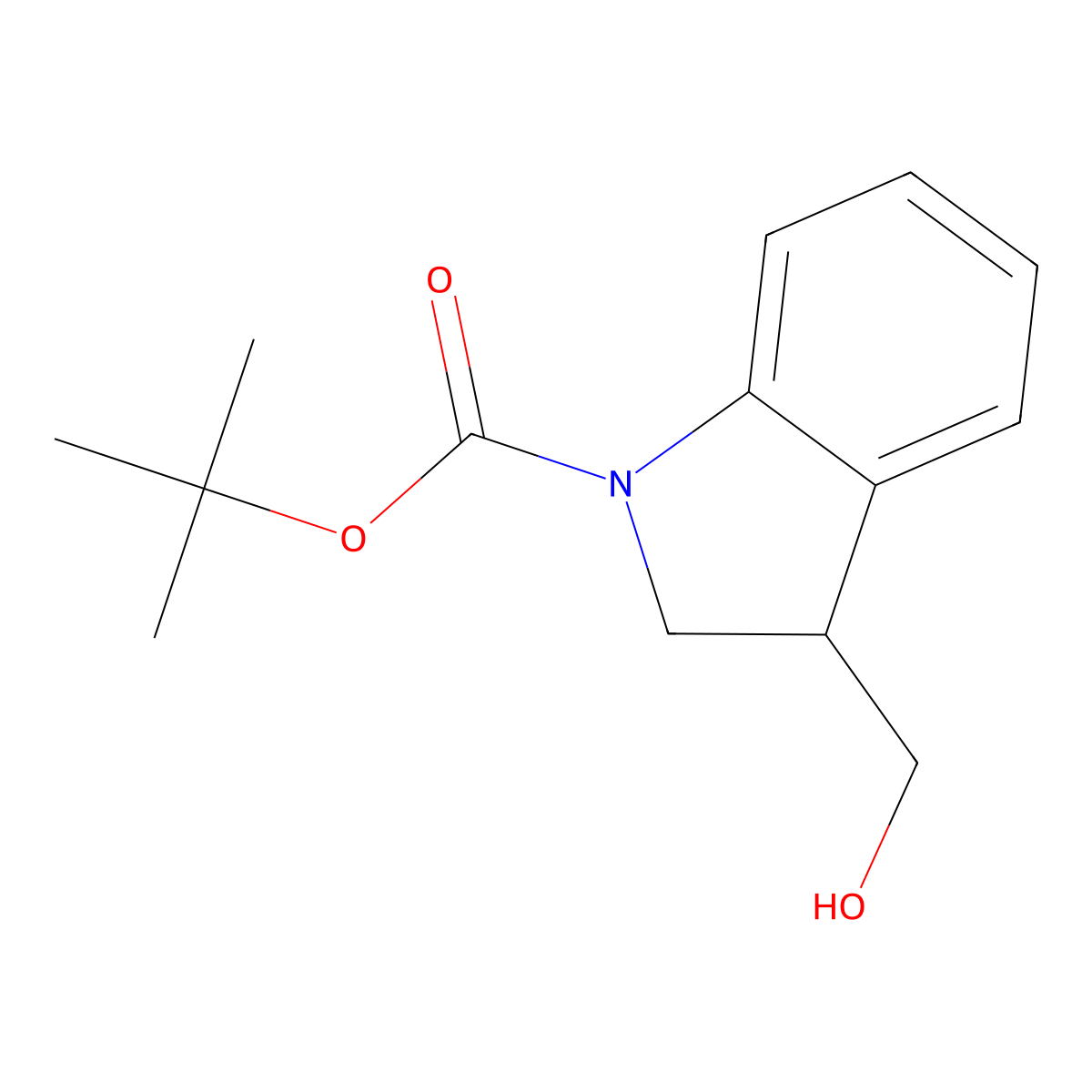 tert-butyl 3-(hydroxymethyl)-2,3-dihydro-1H-indole-1-carboxylate molecular structure, CAS 161646-52-2