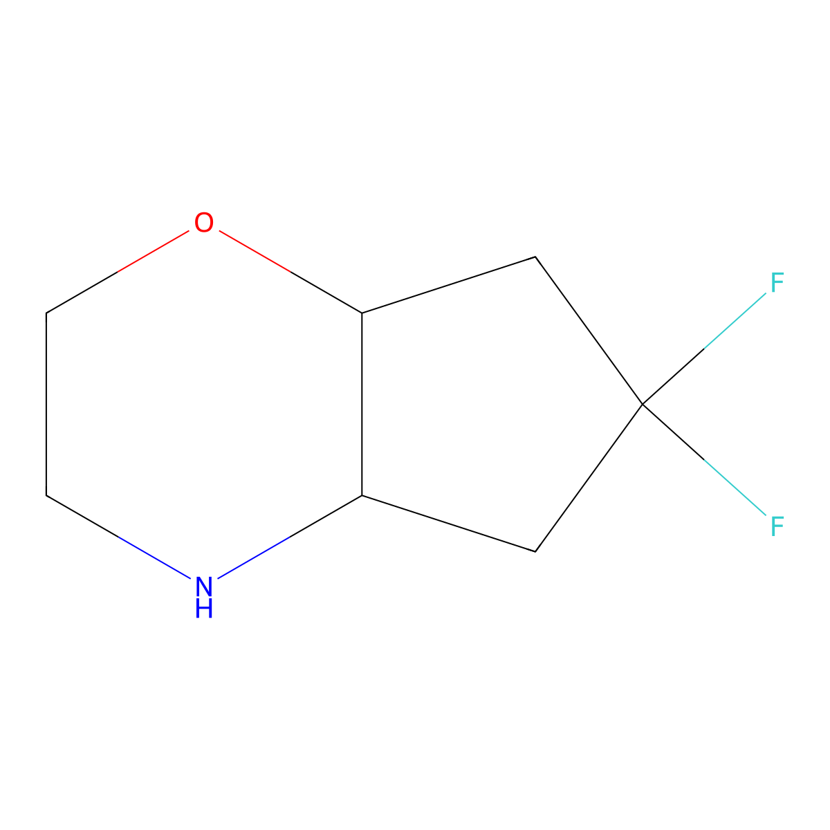 rel-(4aR,7aR)-6,6-Difluorooctahydrocyclopenta[b][1,4]oxazine molecular structure, CAS 1616466-83-1