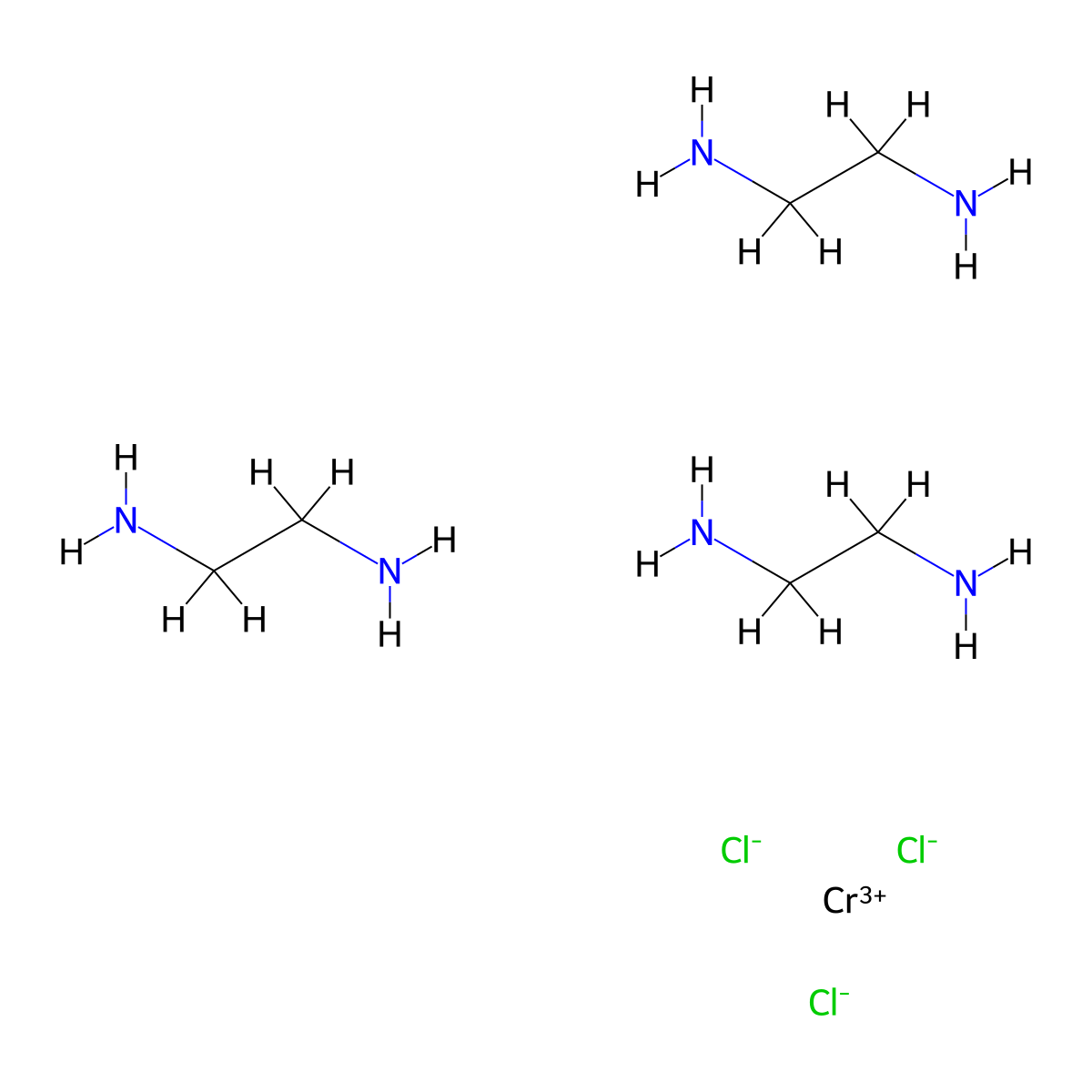 Tris(ethylenediamine)chromium (iii) chloride molecular structure, CAS 16165-32-5