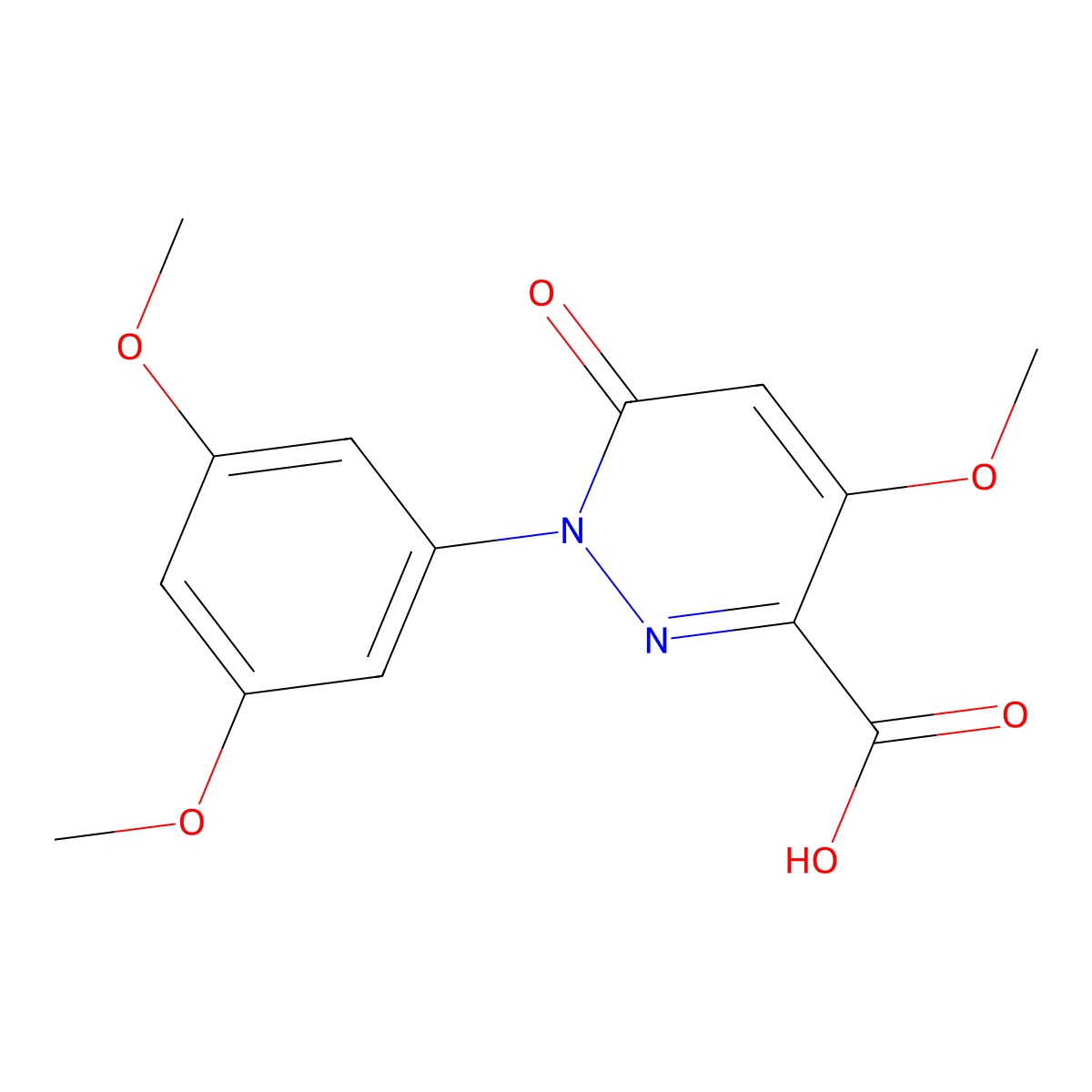 1-(3,5-Dimethoxyphenyl)-4-methoxy-6-oxo-1,6-dihydropyridazine-3-carboxylic acid molecular structure, CAS 1616500-54-9
