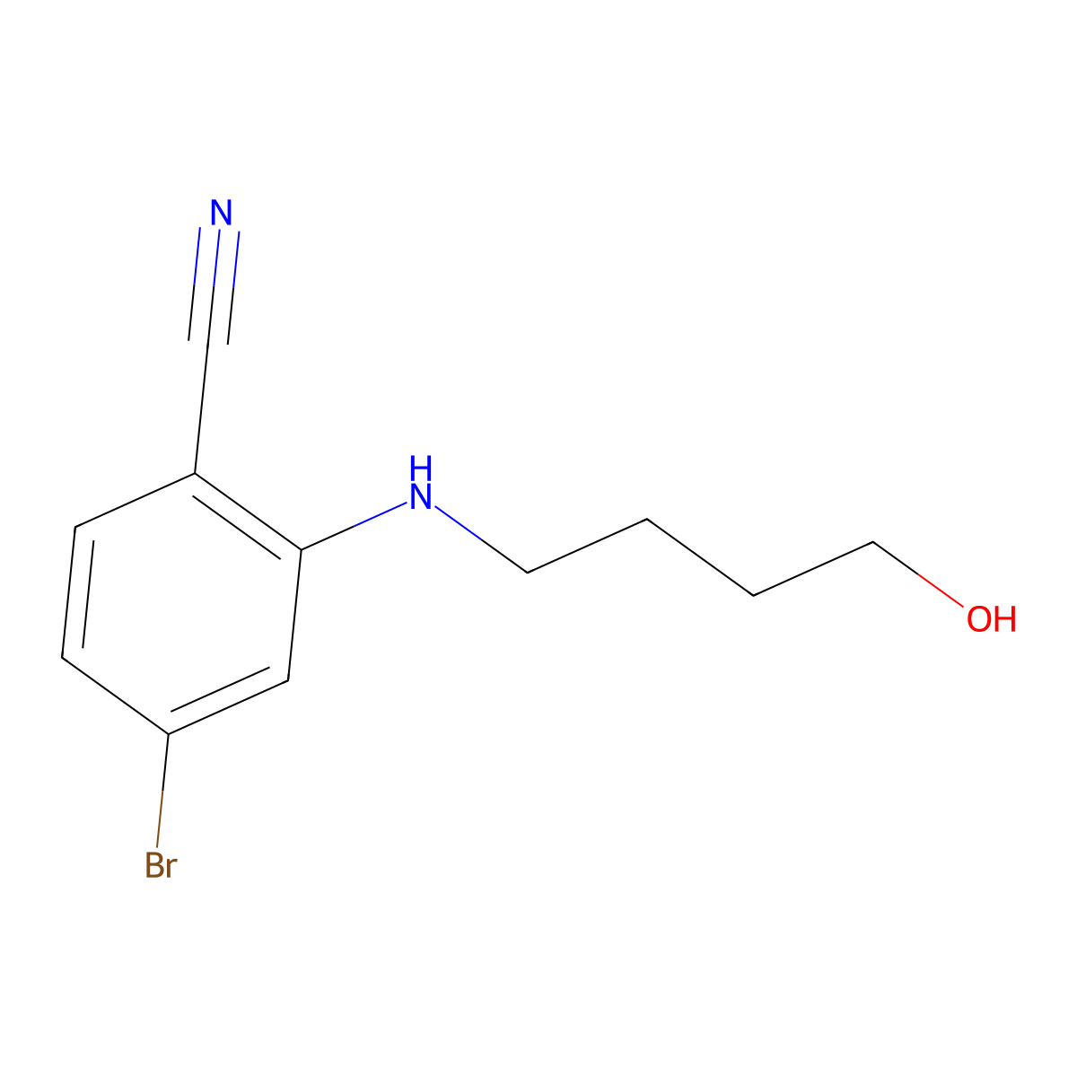 4-Bromo-2-[(4-hydroxybutyl)amino]benzonitrile molecular structure, CAS 1616500-55-0