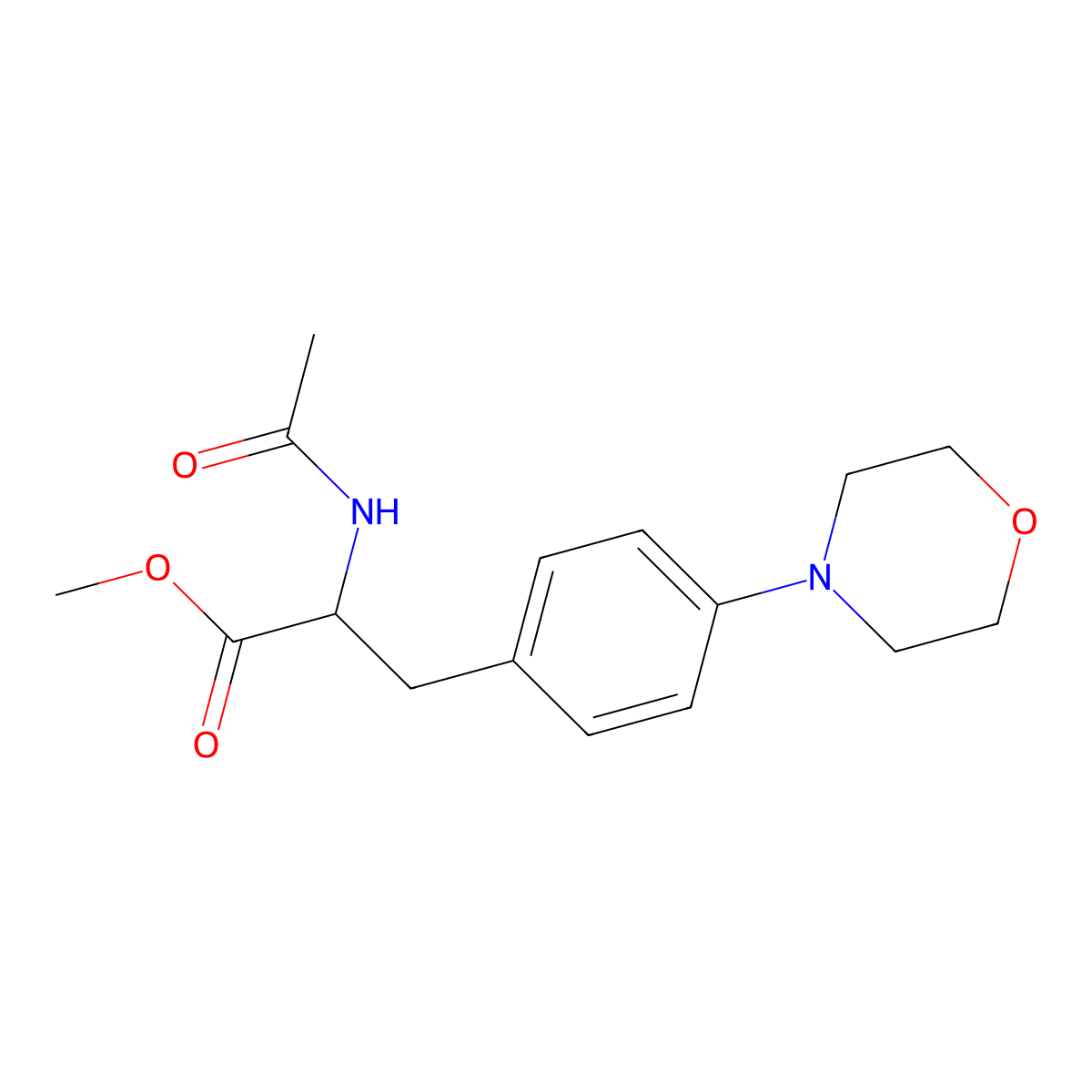 Methyl 2-acetamido-3-[4-(morpholin-4-yl)phenyl]propanoate molecular structure, CAS 1616500-56-1