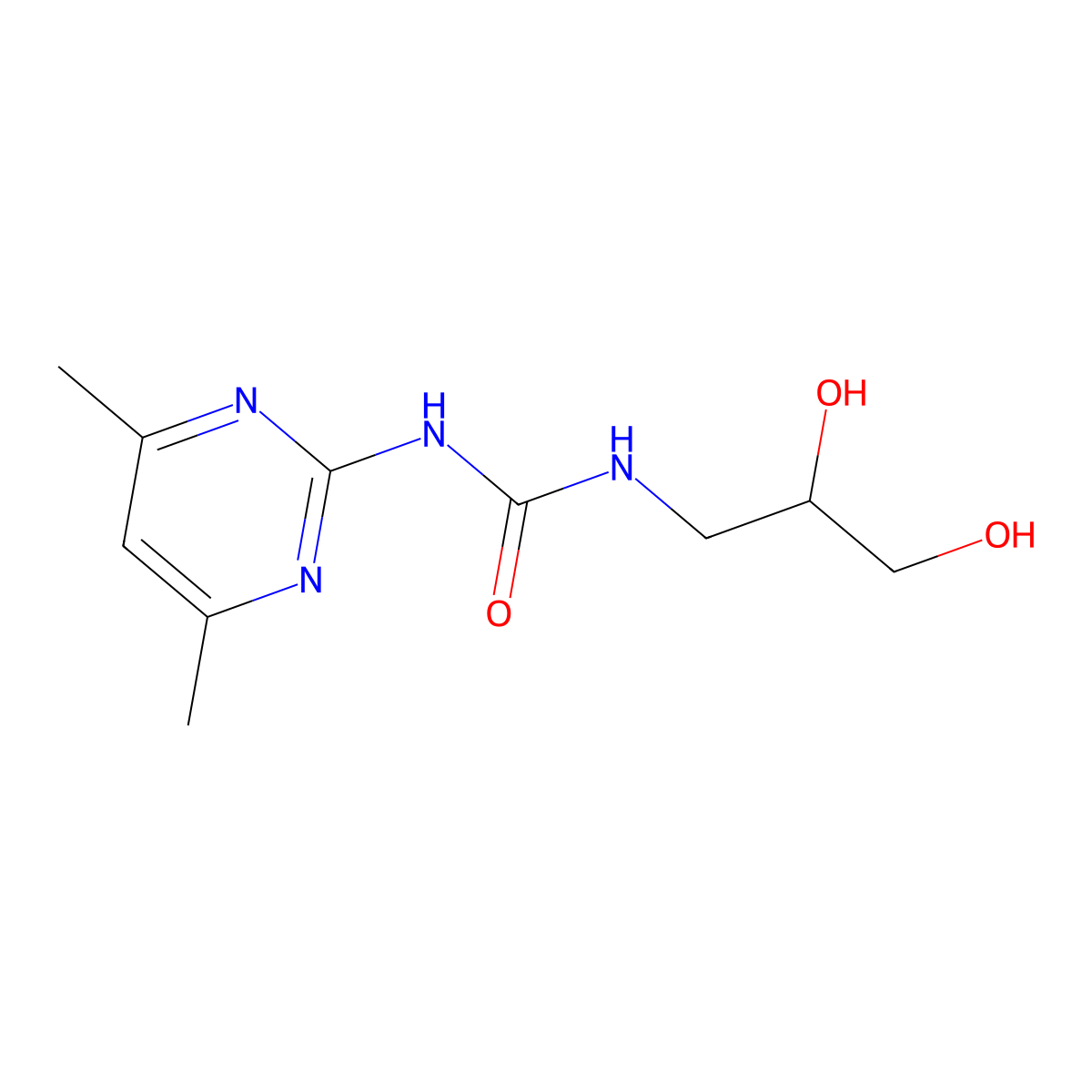 3-(2,3-Dihydroxypropyl)-1-(4,6-dimethylpyrimidin-2-yl)urea molecular structure, CAS 1616500-58-3
