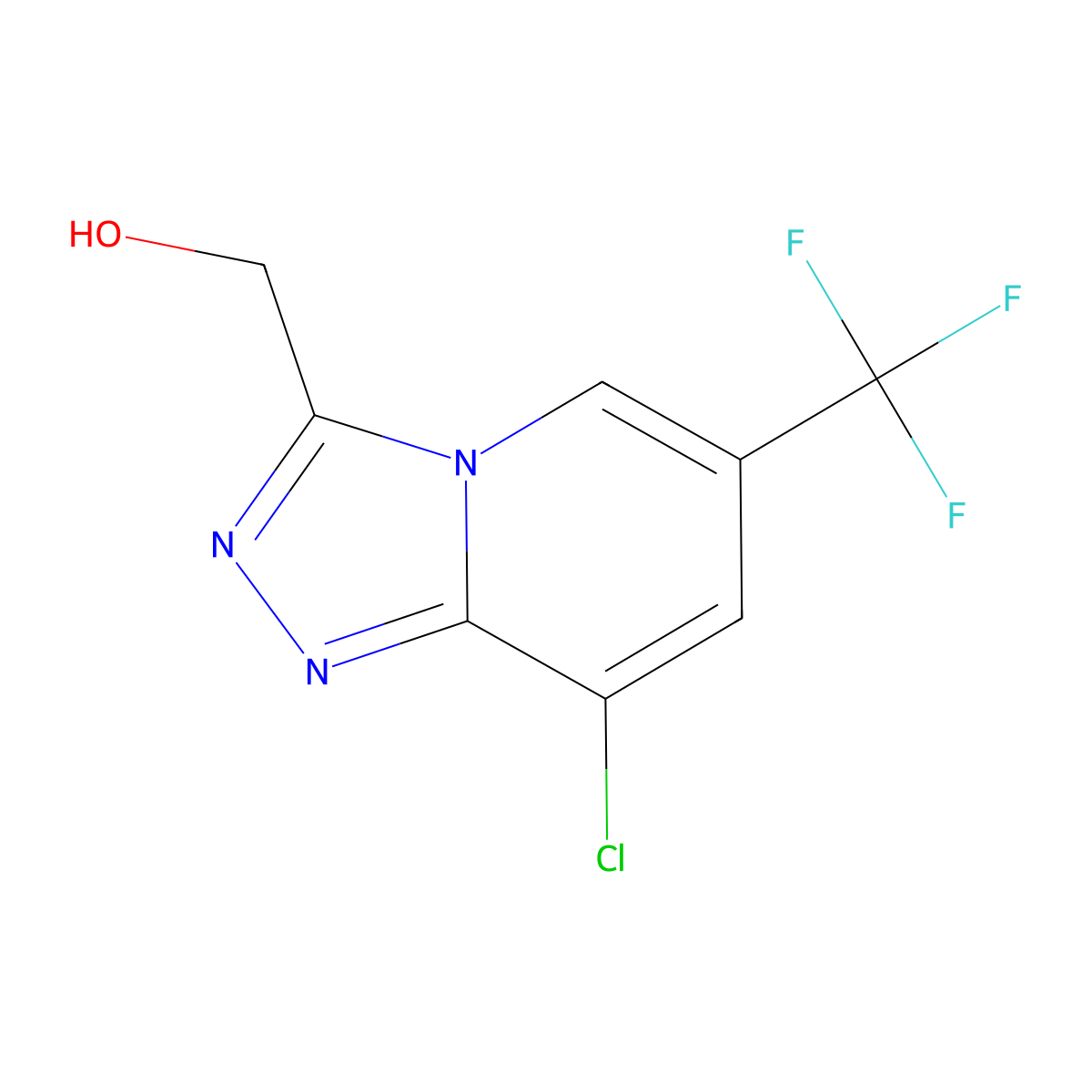 (8-Chloro-6-(trifluoromethyl)-[1,2,4]triazolo[4,3-a]pyridin-3-yl)methanol molecular structure, CAS 1616500-62-9