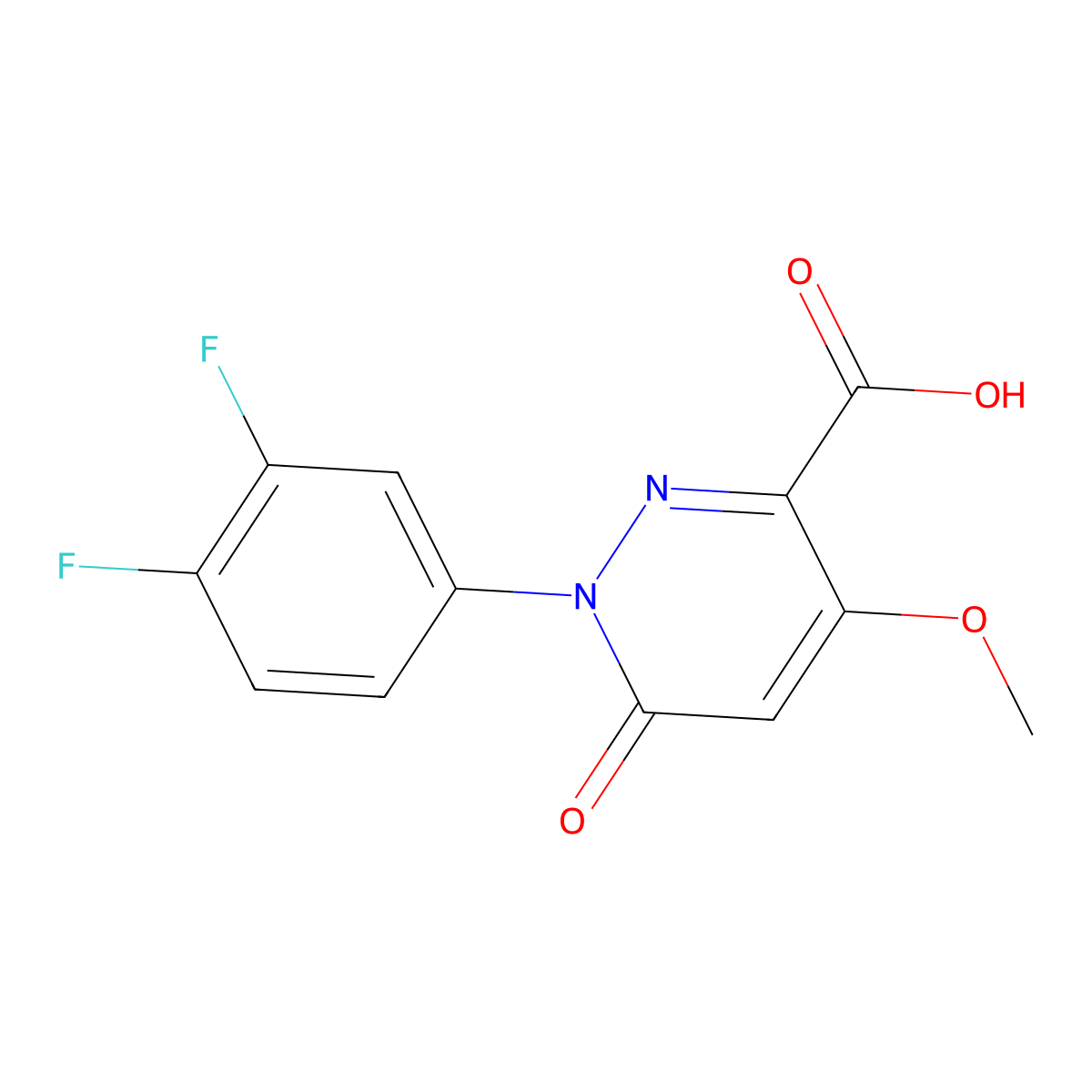 1-(3,4-Difluorophenyl)-4-methoxy-6-oxo-1,6-dihydropyridazine-3-carboxylic acid molecular structure, CAS 1616500-63-0