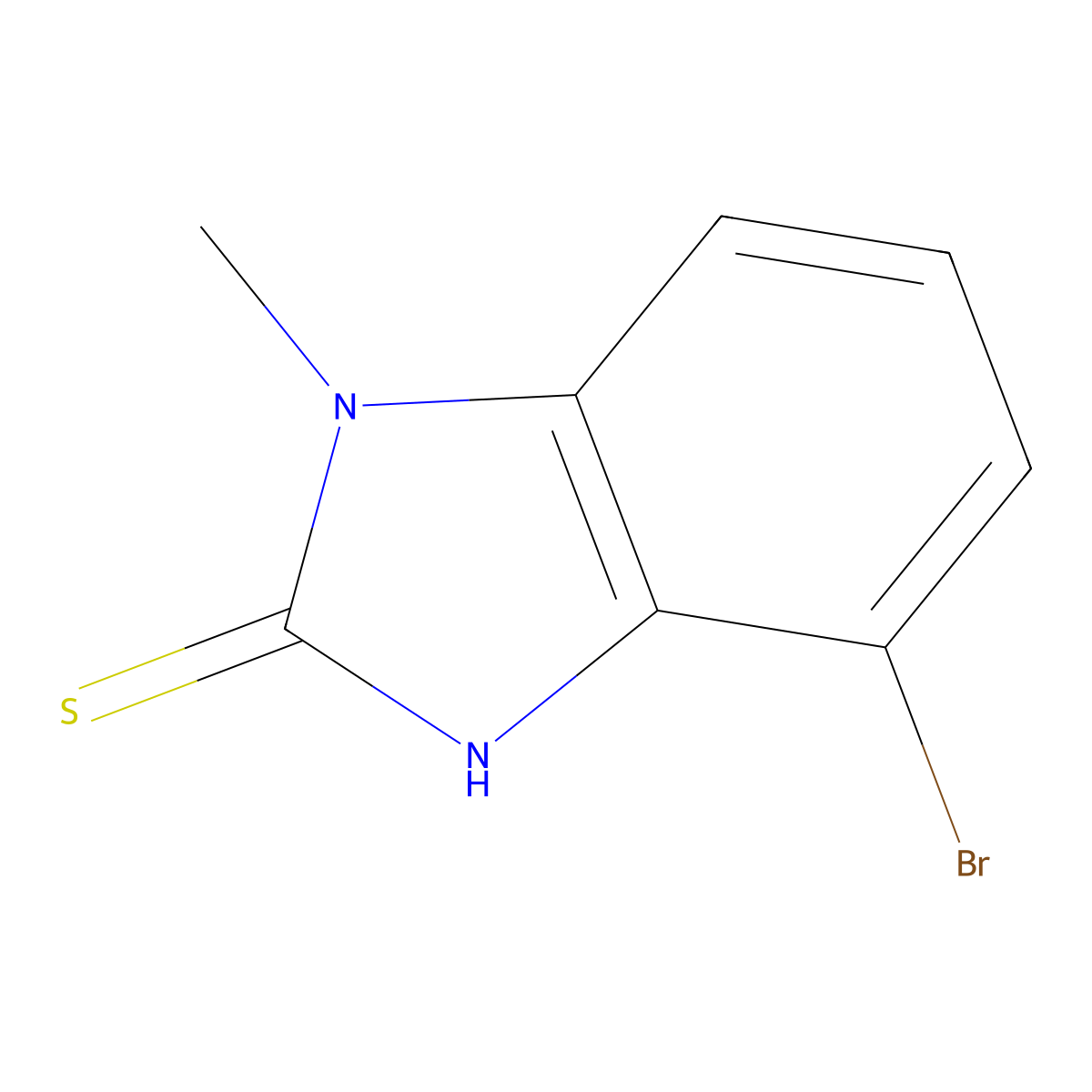 4-bromo-1-methyl-2,3-dihydro-1H-1,3-benzodiazole-2-thione molecular structure, CAS 1616500-65-2