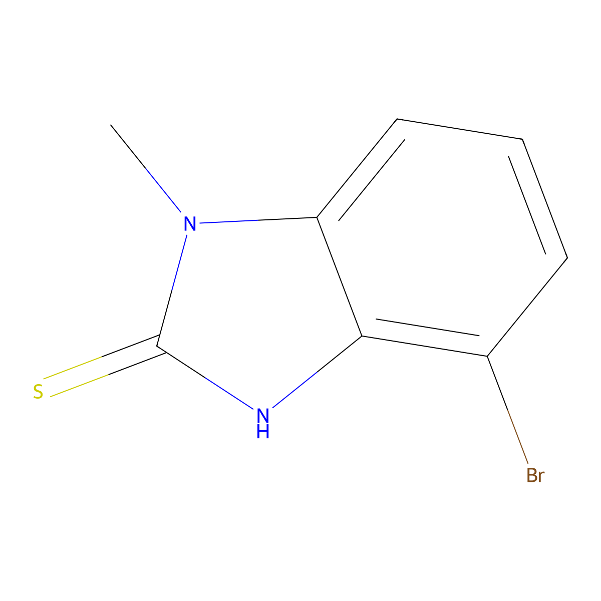 4-bromo-1-methyl-2,3-dihydro-1H-1,3-benzodiazole-2-thione molecular structure, CAS 1616500-65-2