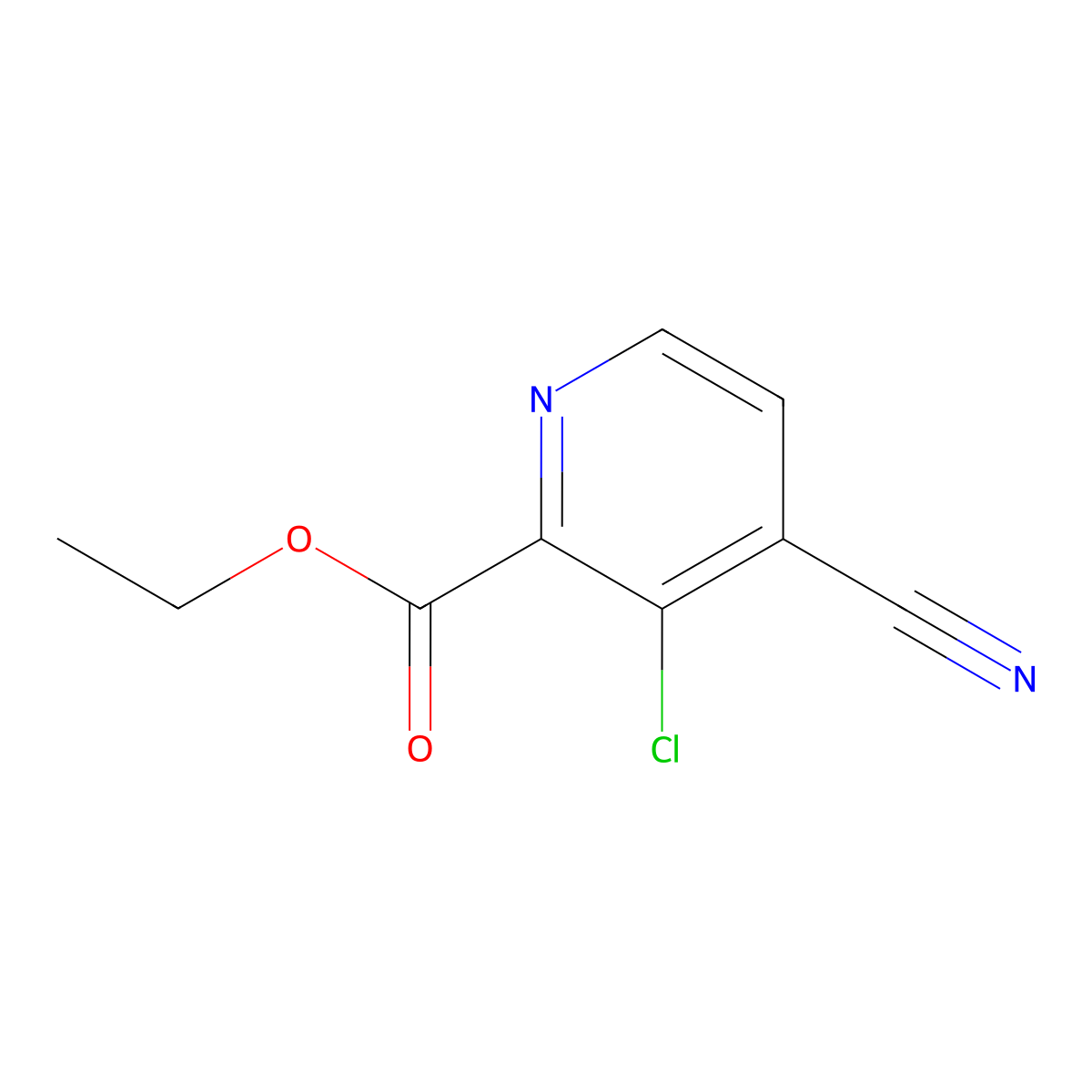 Ethyl 3-chloro-4-cyanopicolinate molecular structure, CAS 1616500-66-3