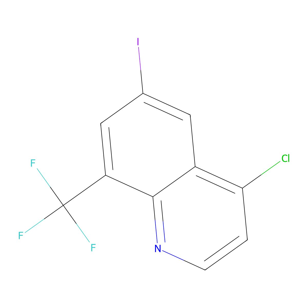 4-Chloro-6-iodo-8-(trifluoromethyl)quinoline molecular structure, CAS 1616500-67-4