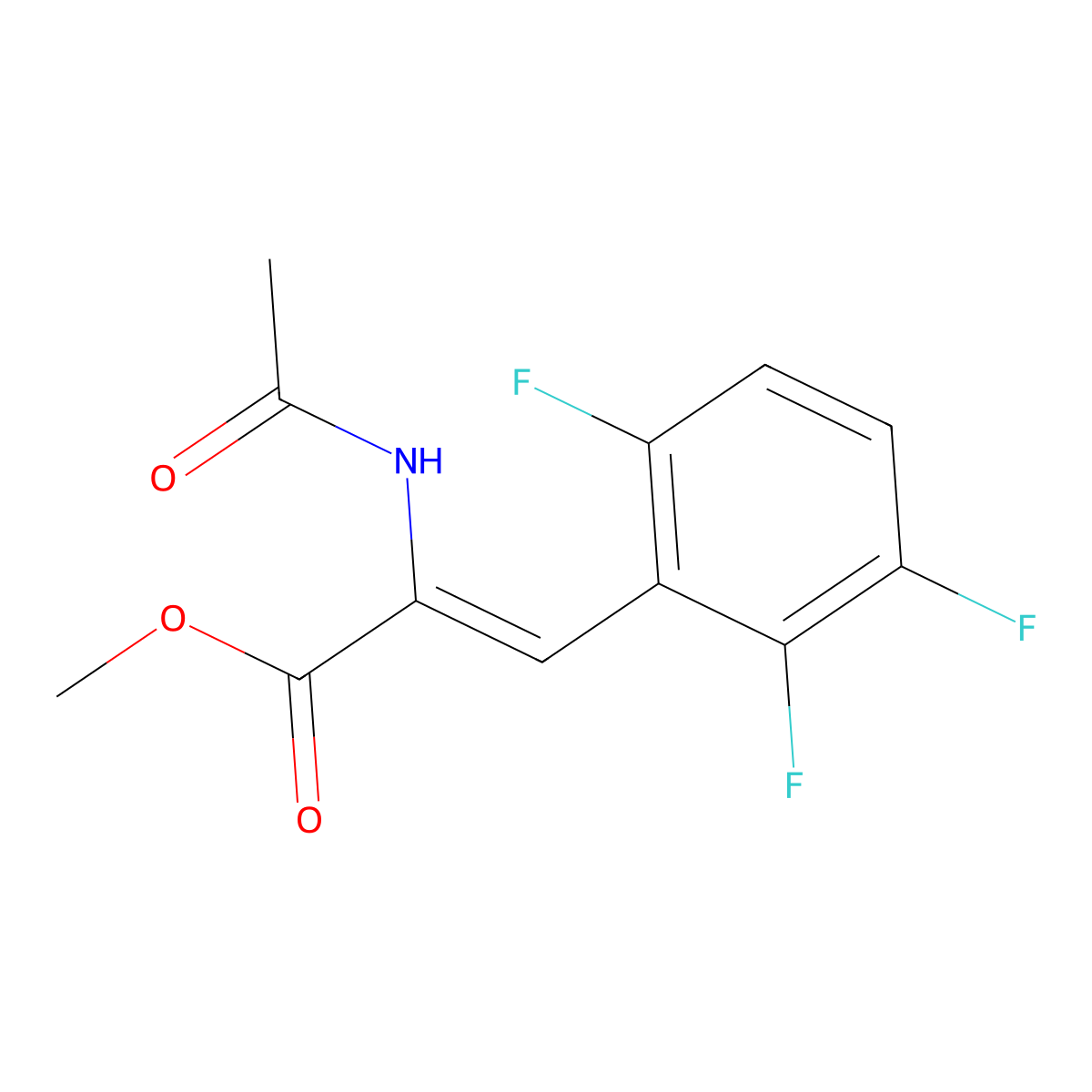 methyl (2Z)-2-acetamido-3-(2,3,6-trifluorophenyl)prop-2-enoate molecular structure, CAS 1616502-86-3