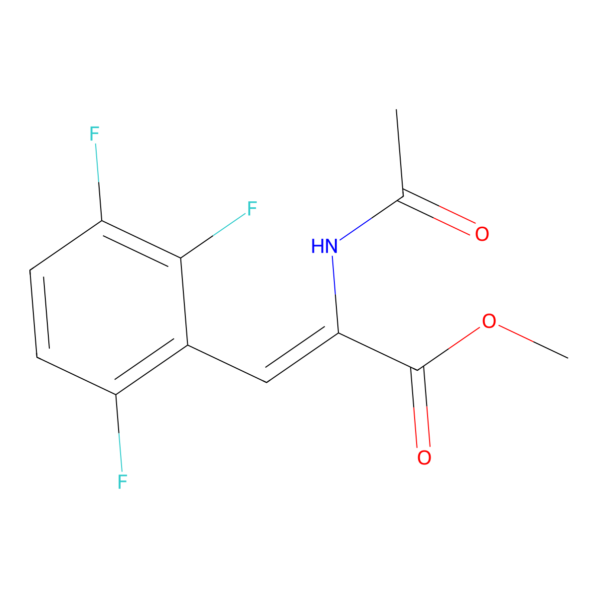 methyl (2Z)-2-acetamido-3-(2,3,6-trifluorophenyl)prop-2-enoate molecular structure, CAS 1616502-86-3