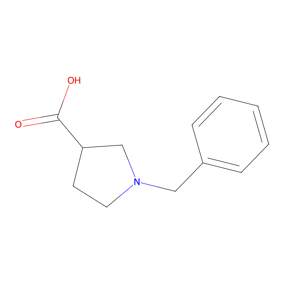 (S)-1-Benzyl-pyrrolidine-3-carboxylic acid molecular structure, CAS 161659-80-9