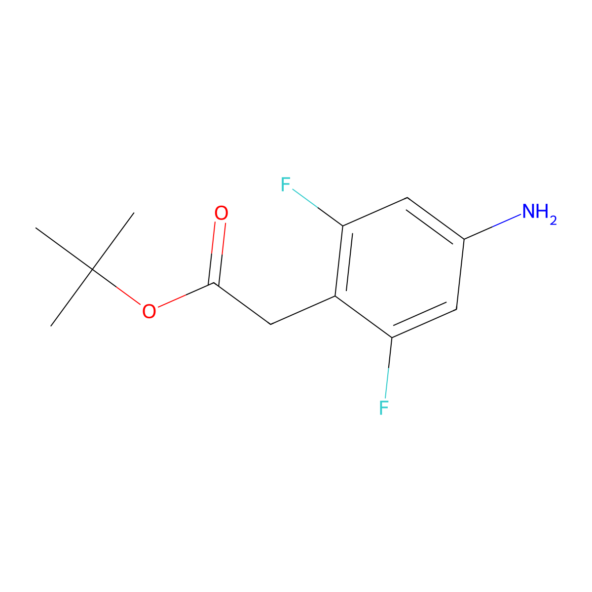 Tert-butyl 2-(4-amino-2,6-difluorophenyl)acetate molecular structure, CAS 1616596-28-1
