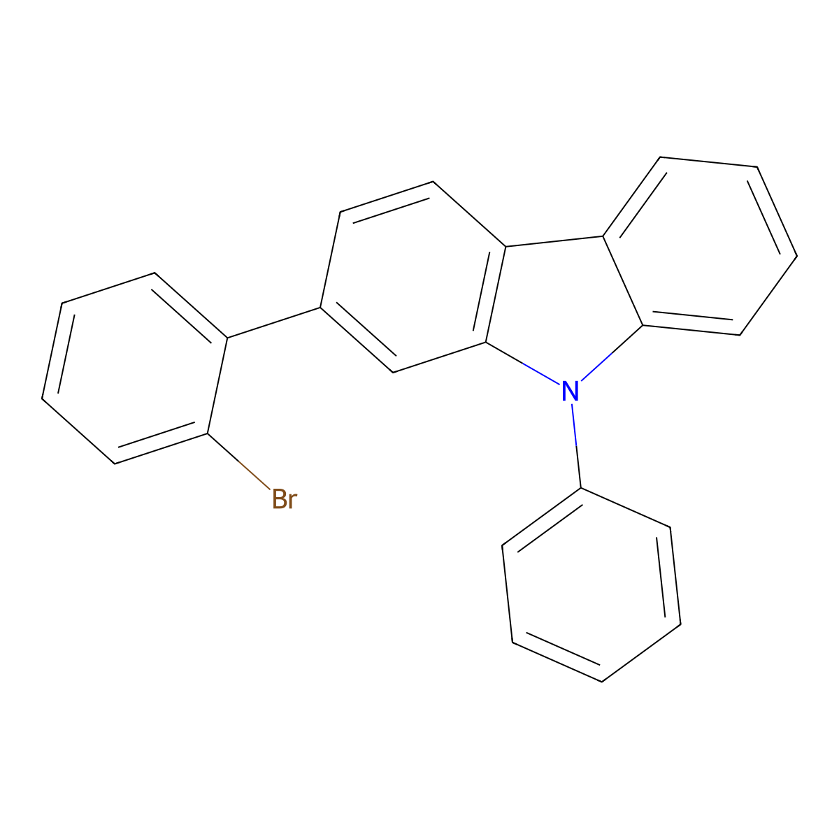 2-(2-Bromophenyl)-9-phenyl-9H-carbazole molecular structure, CAS 1616607-88-5
