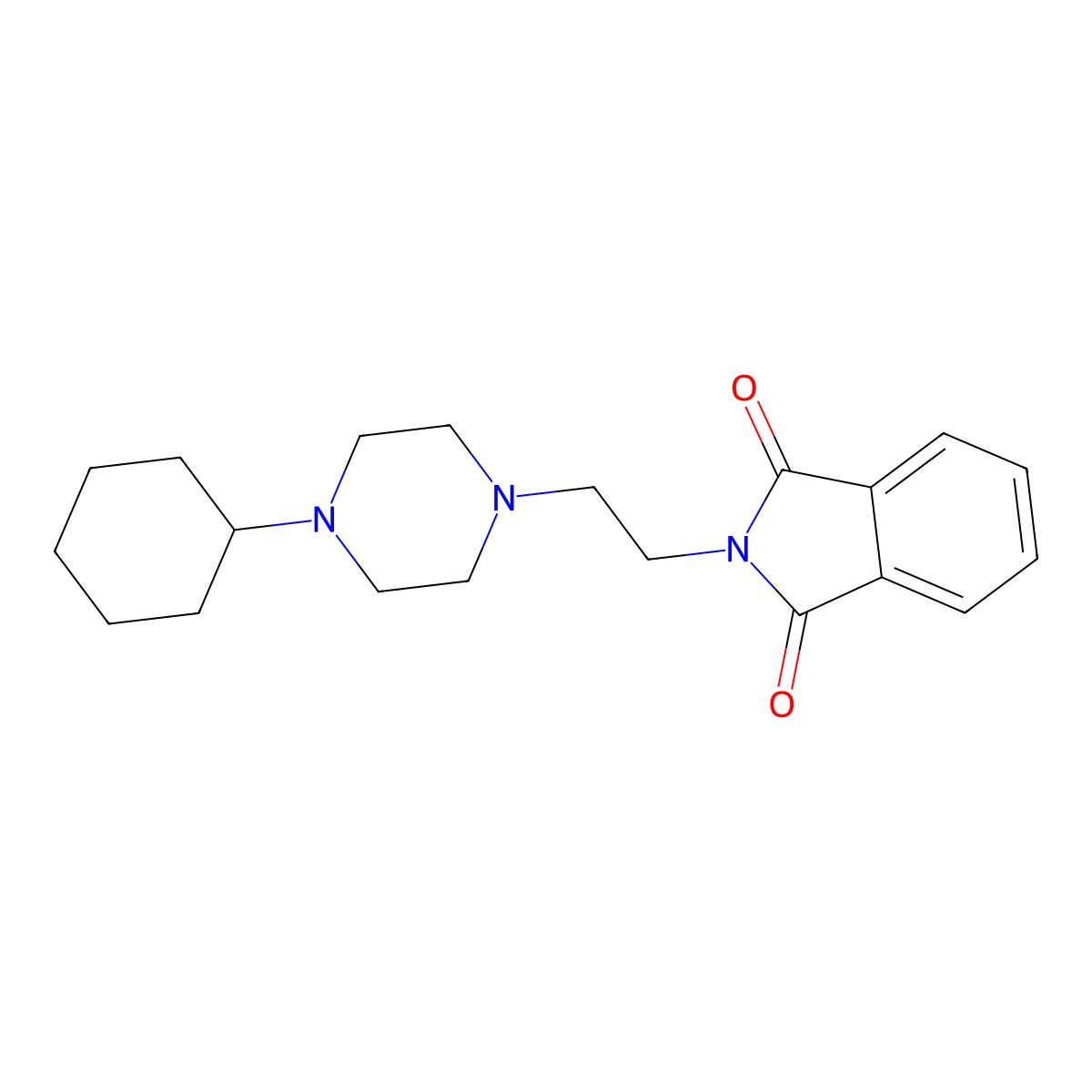2-[2-(4-Cyclohexylpiperazin-1-yl)ethyl]isoindole-1,3-dione molecular structure, CAS 1616611-80-3