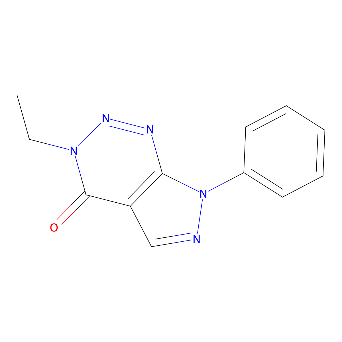 3-ethyl-7-phenyl-3H,4H,7H-pyrazolo[3,4-d][1,2,3]triazin-4-one molecular structure, CAS 1616613-79-6