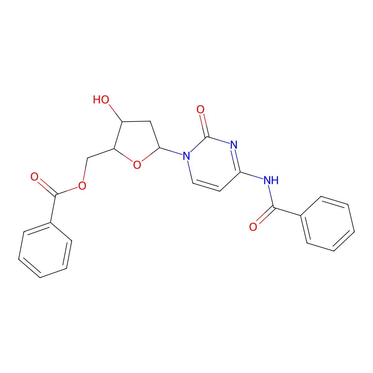 N4-Benzoyl-5'-O-benzoyl-2'-deoxycytidine molecular structure, CAS 161664-22-8