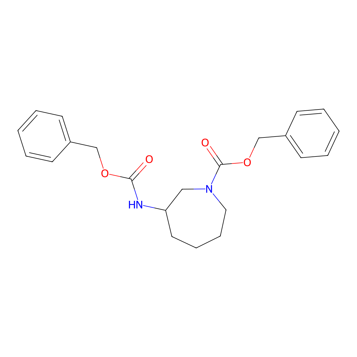 (S)-Benzyl 3-(((benzyloxy)carbonyl)amino)azepane-1-carboxylate molecular structure, CAS 1616684-36-6