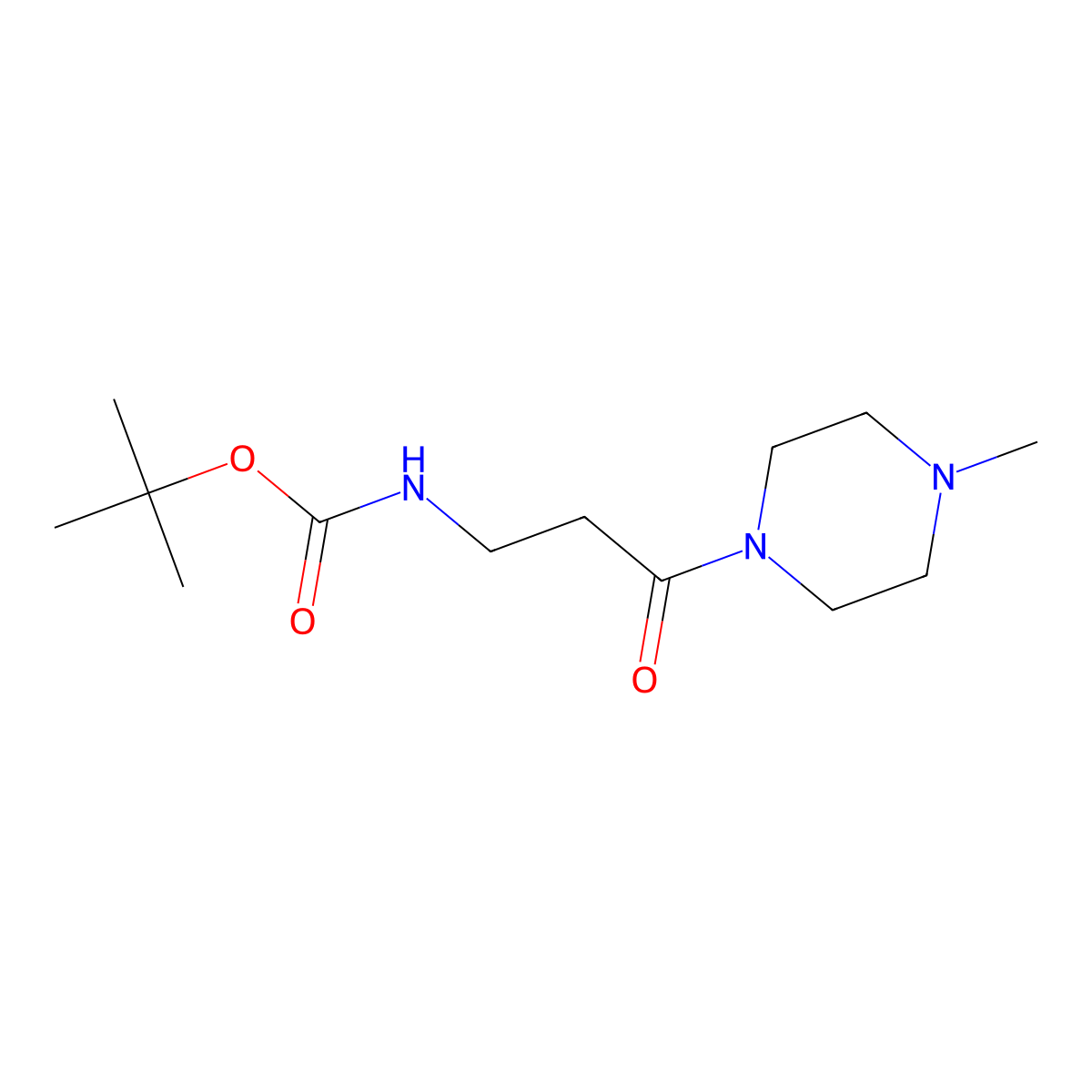 tert-butyl N-[3-(4-methylpiperazin-1-yl)-3-oxopropyl]carbamate molecular structure, CAS 1616684-41-3