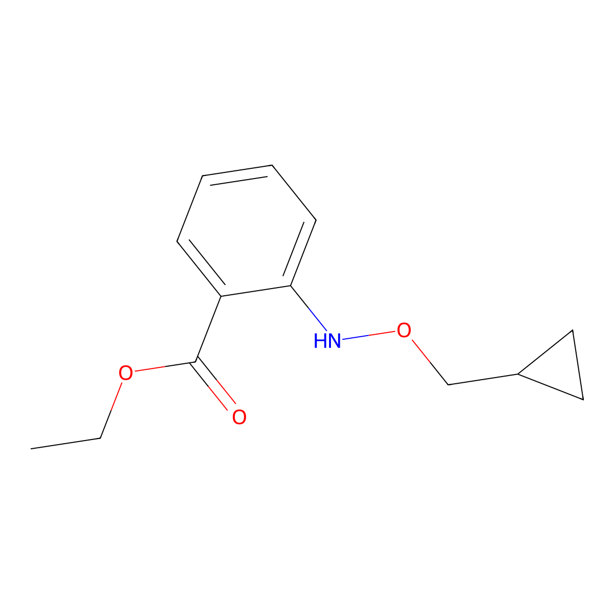 Ethyl 2-((cyclopropylmethoxy)amino)benzoate molecular structure, CAS 1616691-65-6