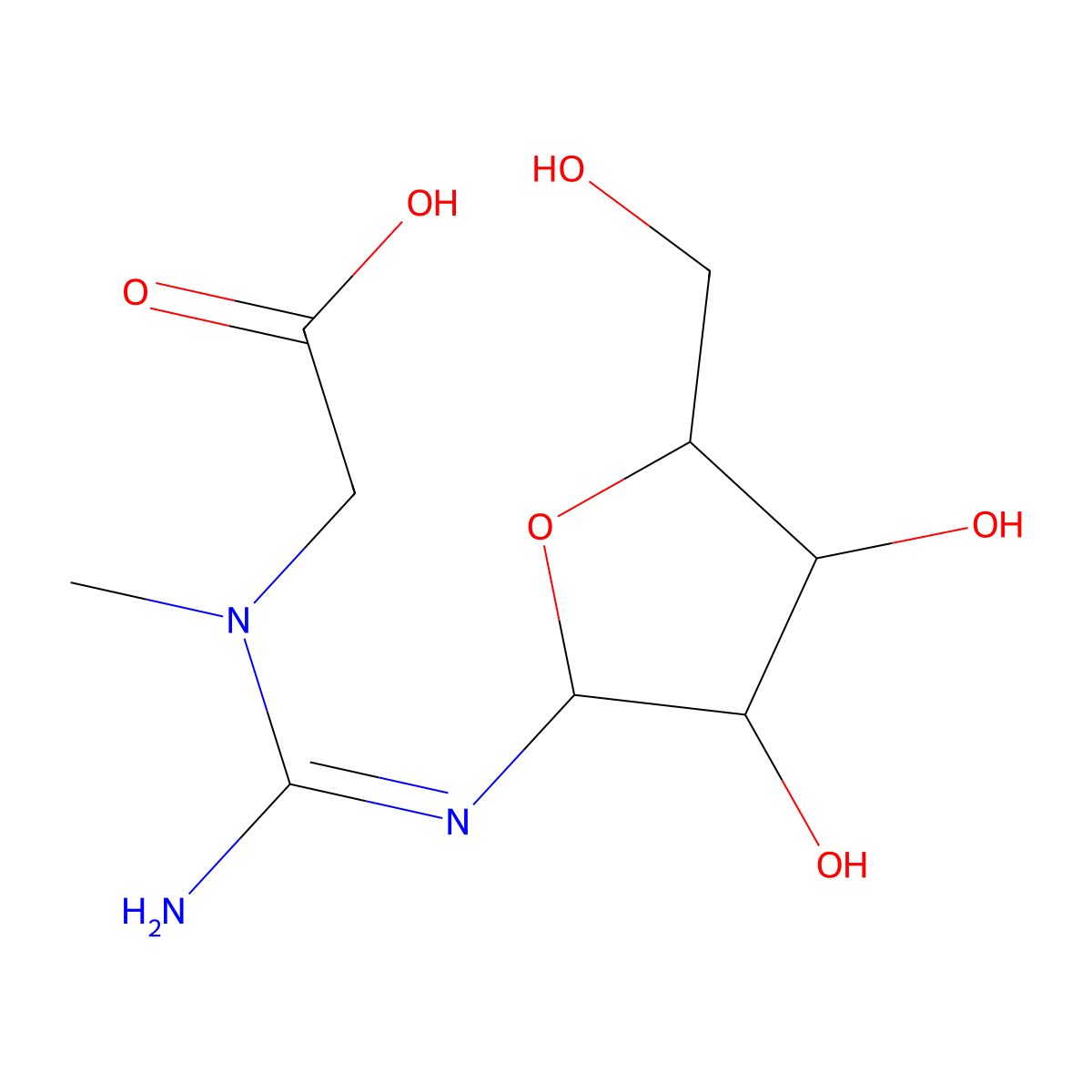 Creatine riboside molecular structure, CAS 1616693-92-5