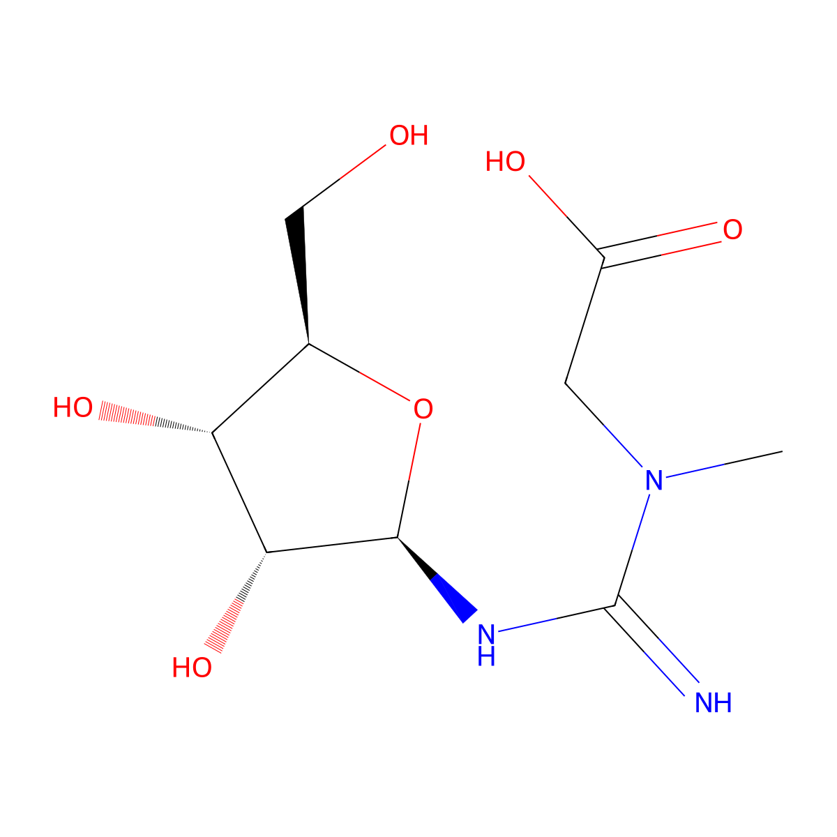 Creatine riboside molecular structure, CAS 1616693-92-5