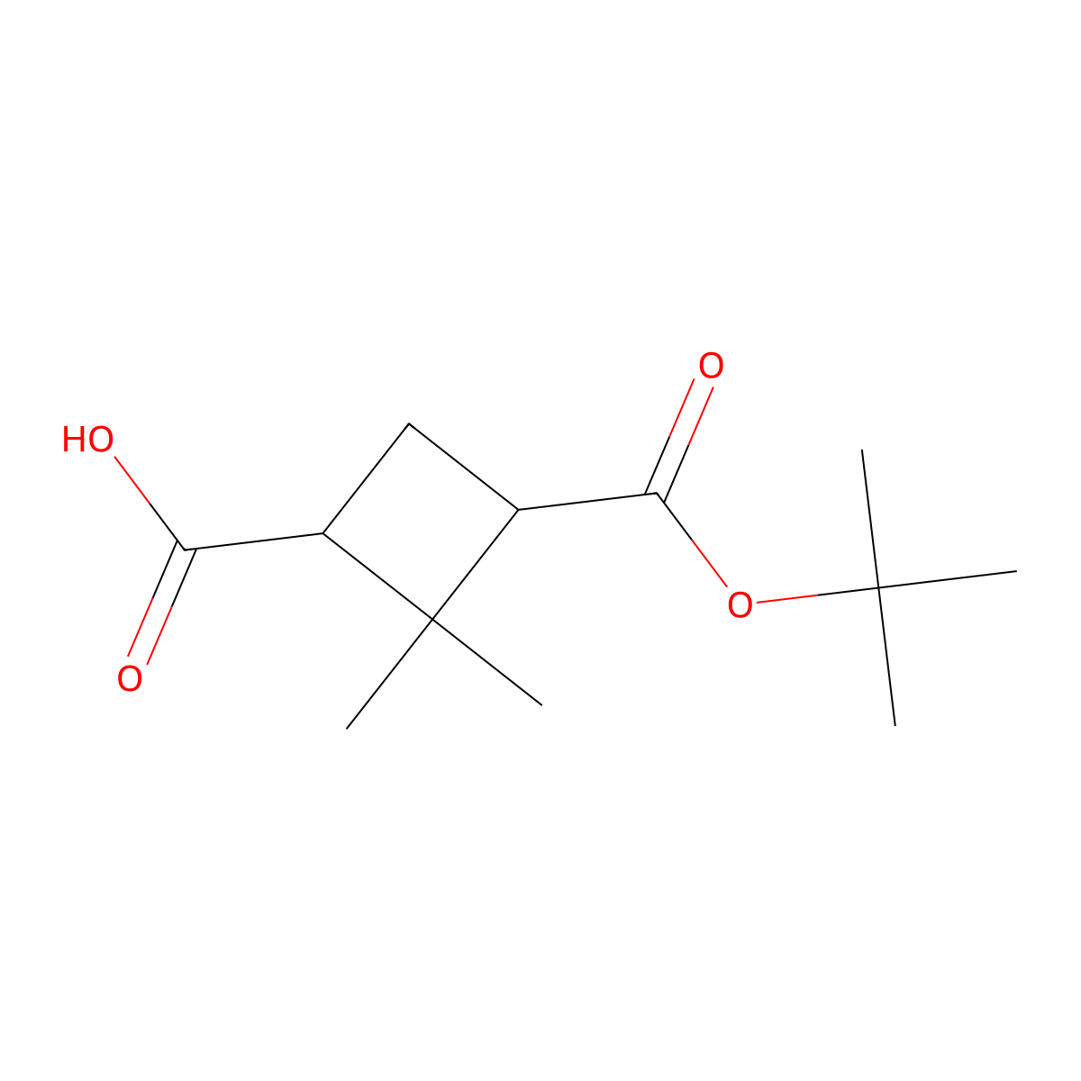 (1S,3R)-3-[(tert-butoxy)carbonyl]-2,2-dimethylcyclobutane-1-carboxylic acid molecular structure, CAS 1616705-60-2