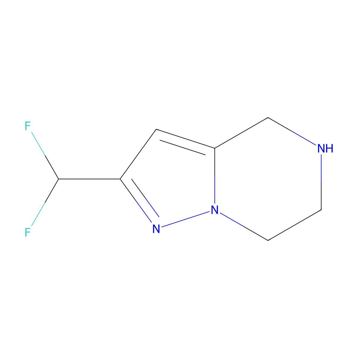 2-(Difluoromethyl)-4,5,6,7-tetrahydropyrazolo[1,5-a]pyrazine molecular structure, CAS 1616709-91-1