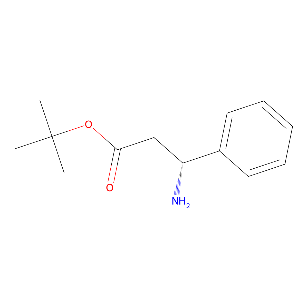tert-butyl (3R)-3-amino-3-phenylpropanoate molecular structure, CAS 161671-34-7