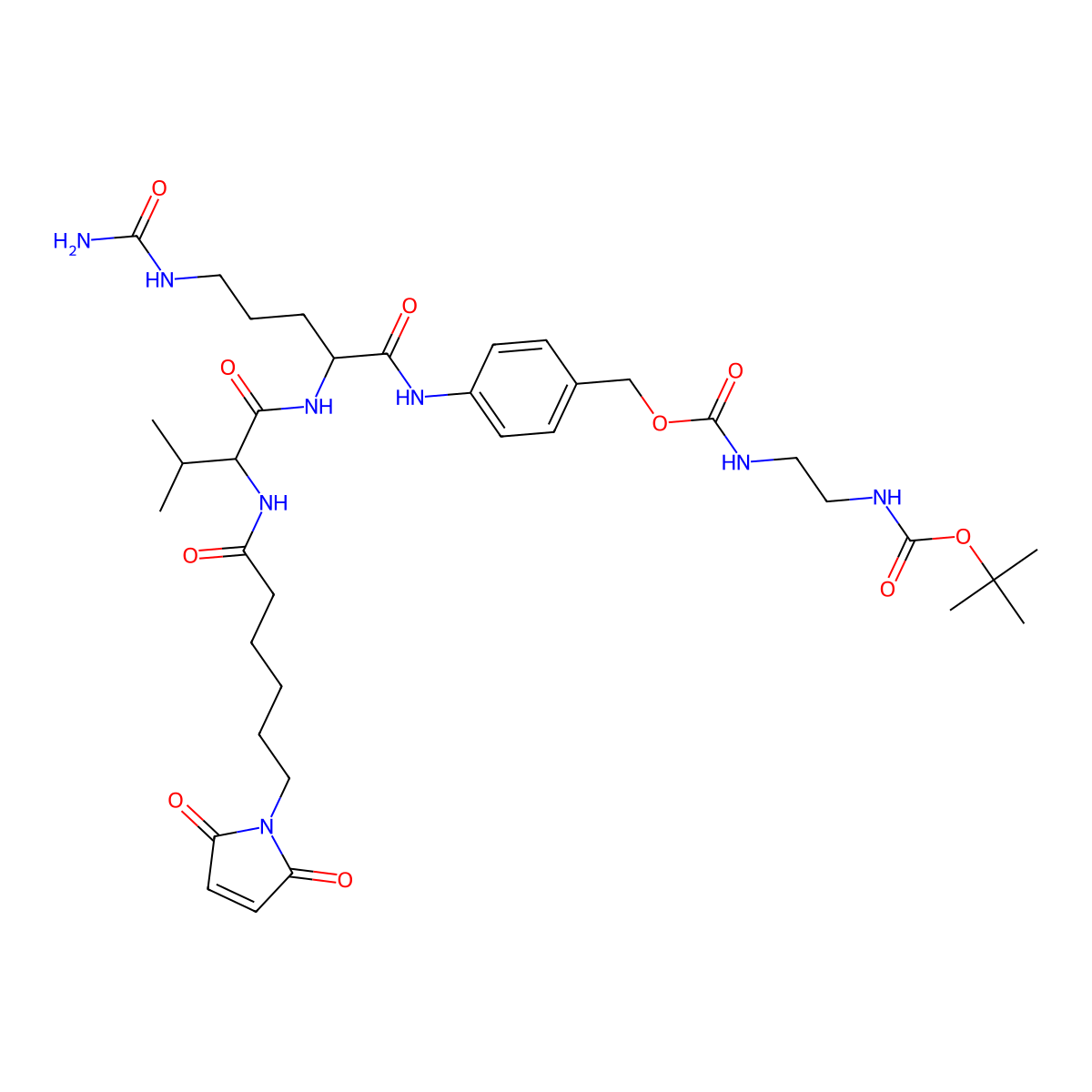 MC-Val-Cit-PAB-NH-C2-NH-Boc molecular structure, CAS 1616727-22-0