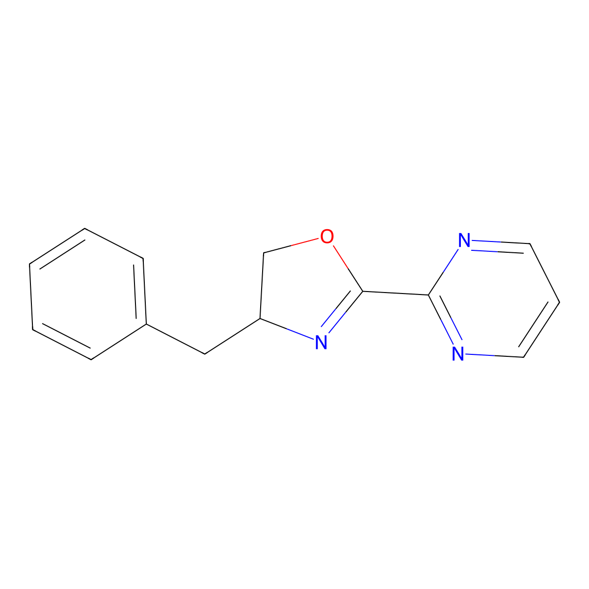 4-Benzyl-2-(pyrimidin-2-yl)-4,5-dihydrooxazole molecular structure, CAS 1616781-80-6