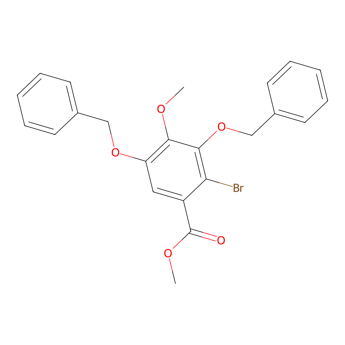 Methyl 3,5-bis(benzyloxy)-2-bromo-4-methoxybenzoate molecular structure, CAS 1616784-55-4
