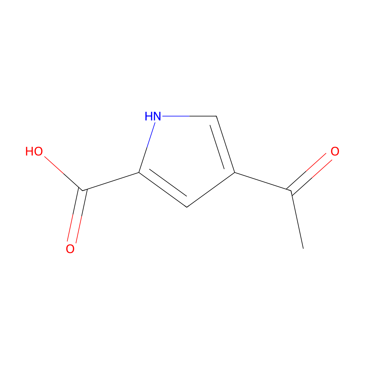 4-acetyl-1H-pyrrole-2-carboxylic acid molecular structure, CAS 16168-93-7