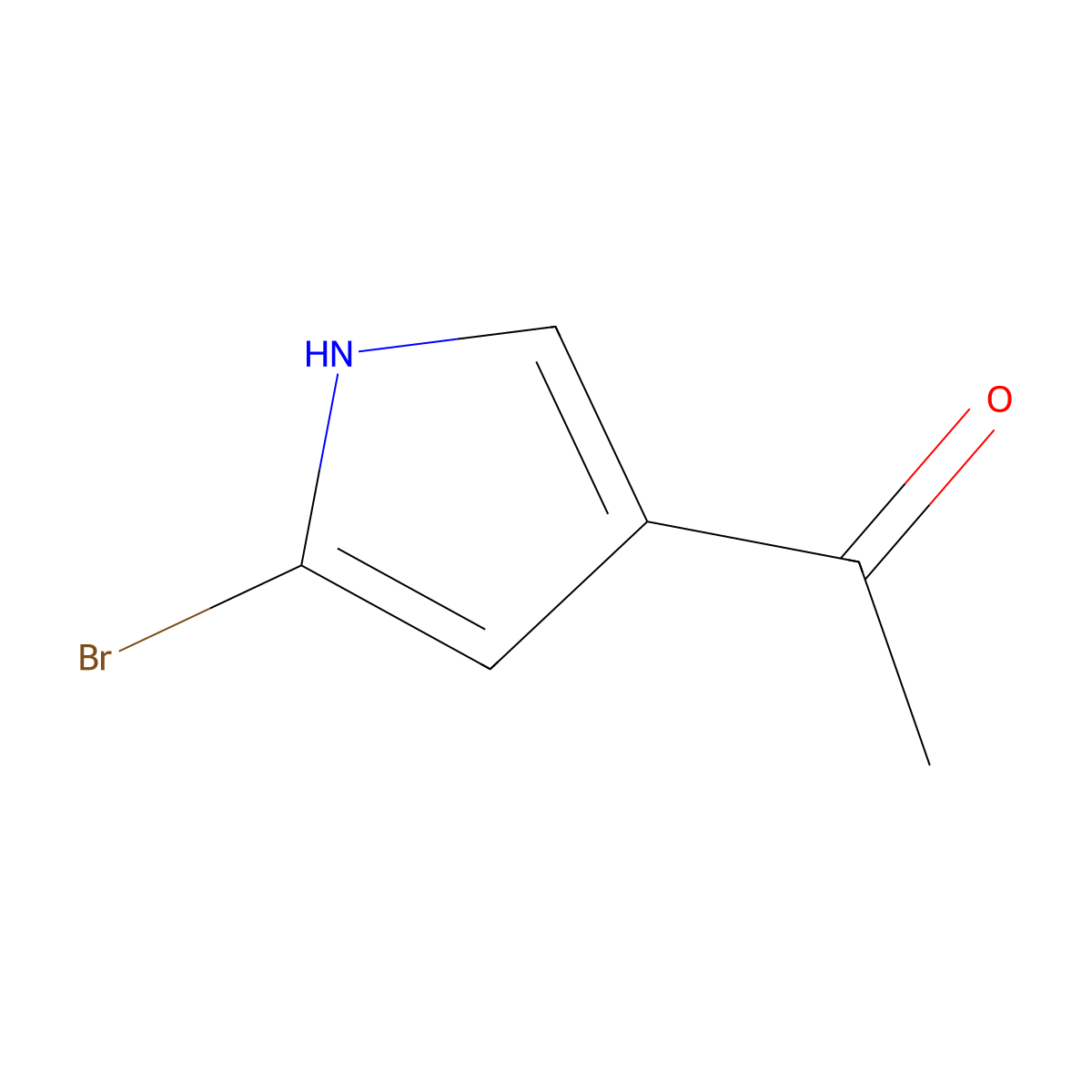 Ethanone, 1-(5-bromo-1H-pyrrol-3-yl)- molecular structure, CAS 16168-95-9